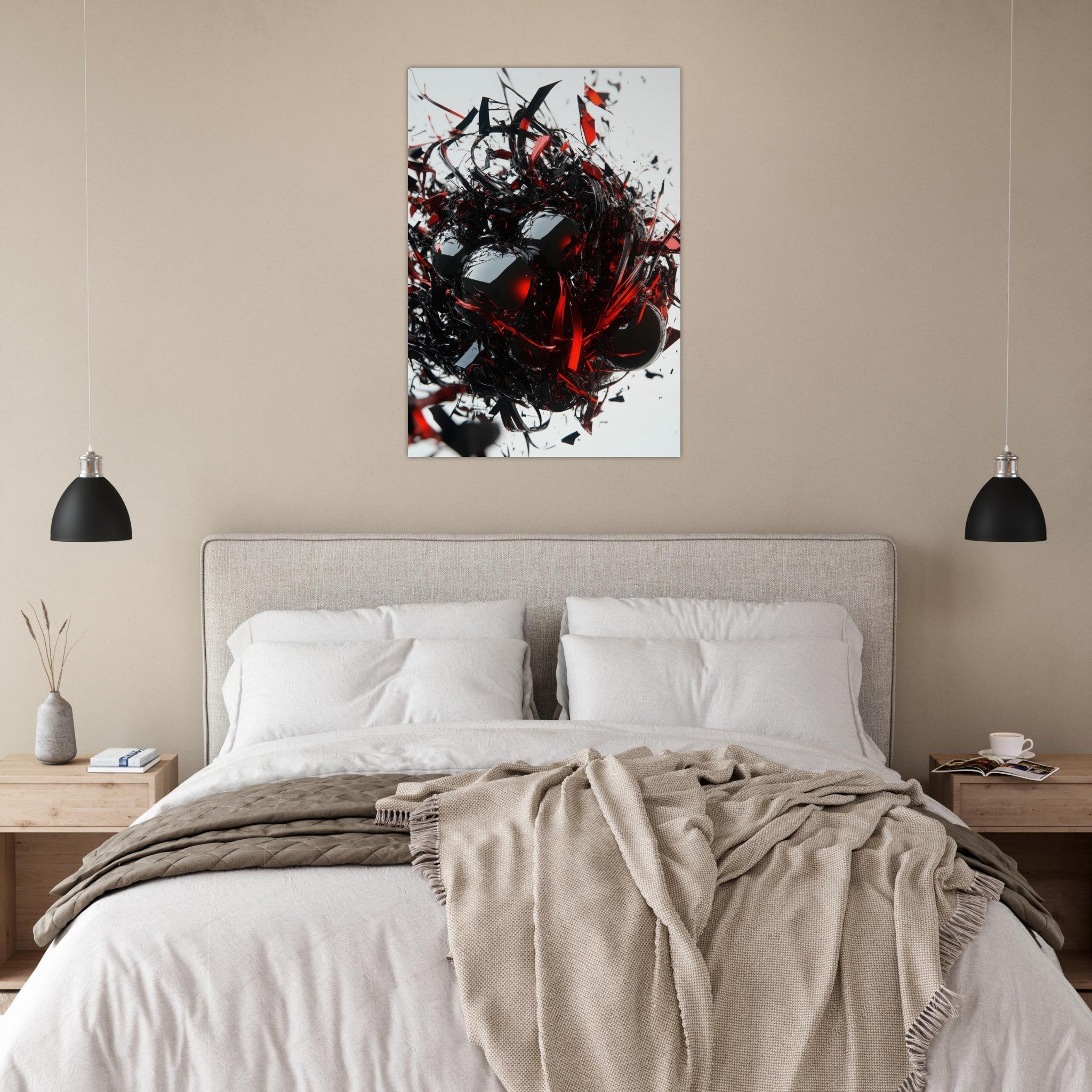 Aluminum Print Portrait - Gravitys Collapse A violent implosion of fragment 4 - Shop Ai Art WebShop - Digital Art online Store