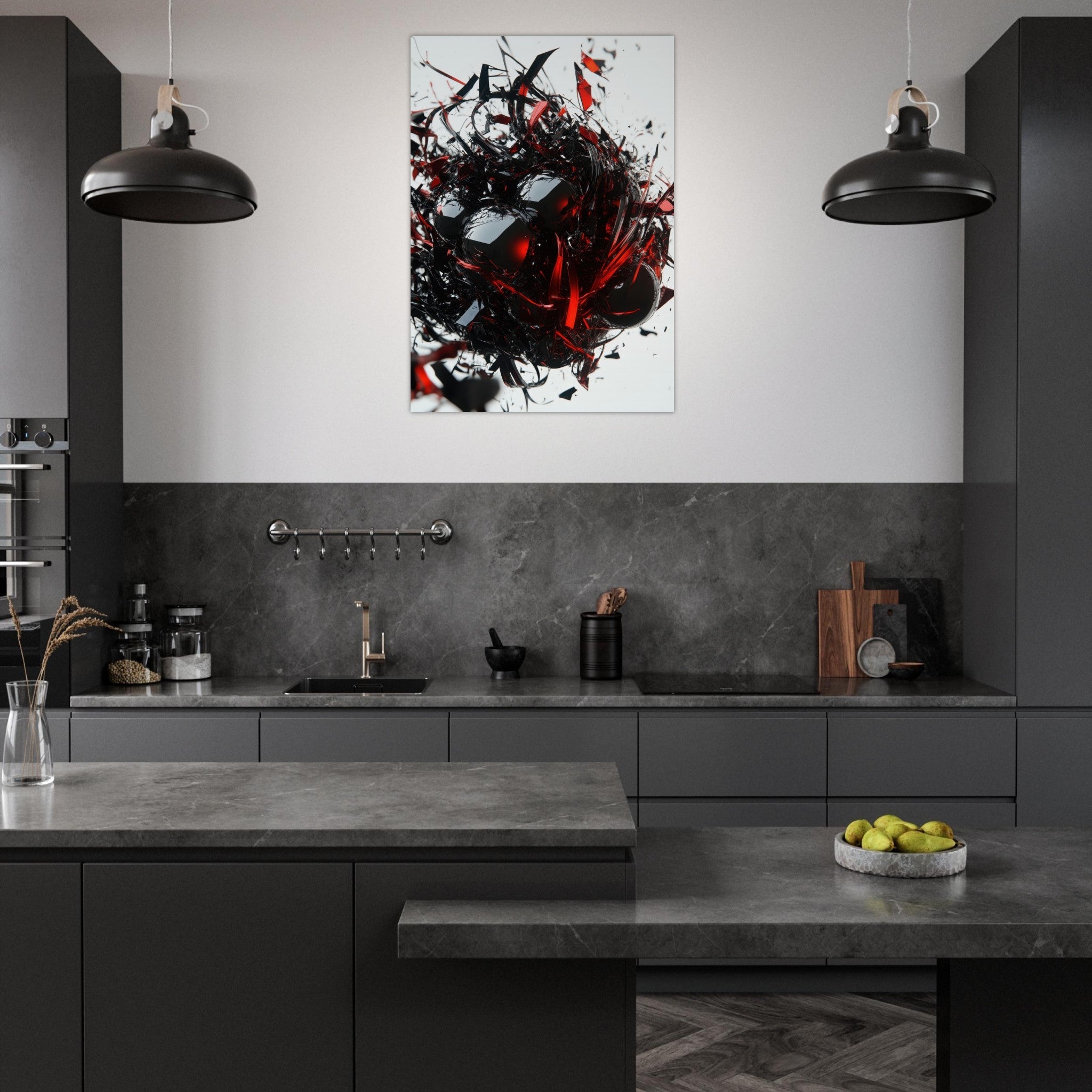 Aluminum Print Portrait - Gravitys Collapse A violent implosion of fragment 4 - Shop Ai Art WebShop - Digital Art online Store