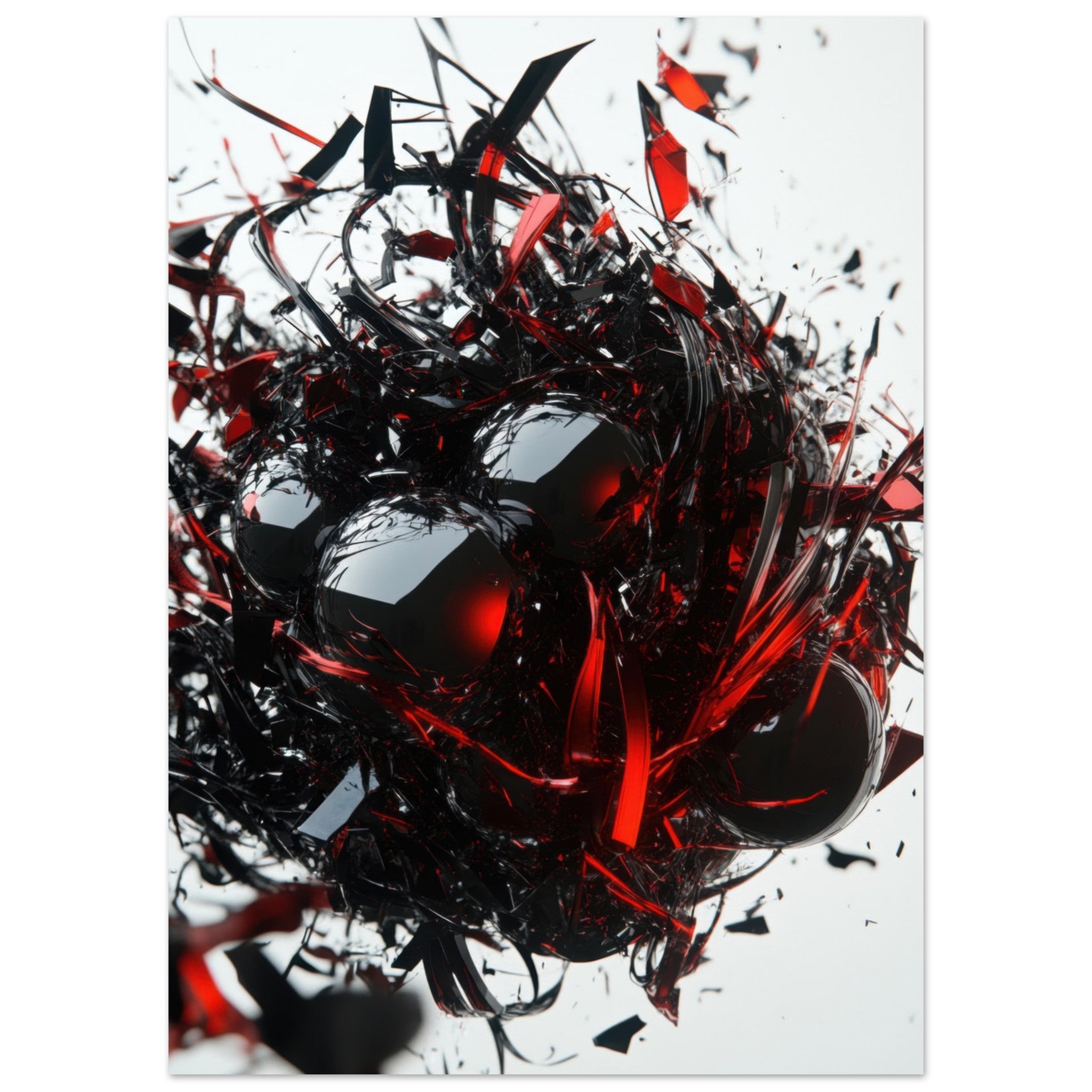 Aluminum Print Portrait - Gravitys Collapse A violent implosion of fragment 4 - Shop Ai Art WebShop - Digital Art online Store