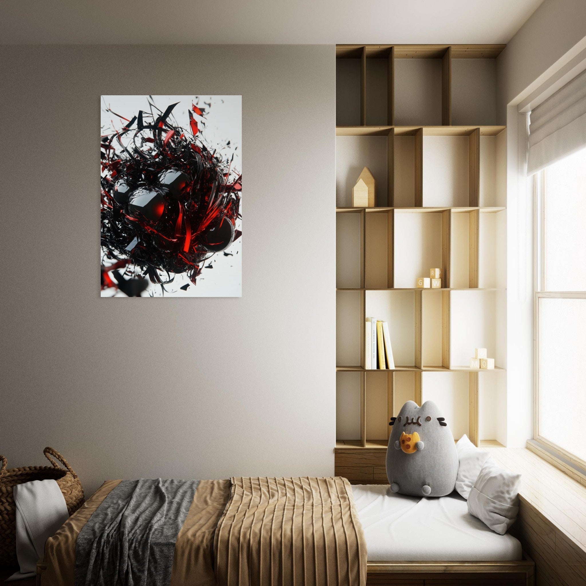 Aluminum Print Portrait - Gravitys Collapse A violent implosion of fragment 4 - Shop Ai Art WebShop - Digital Art online Store