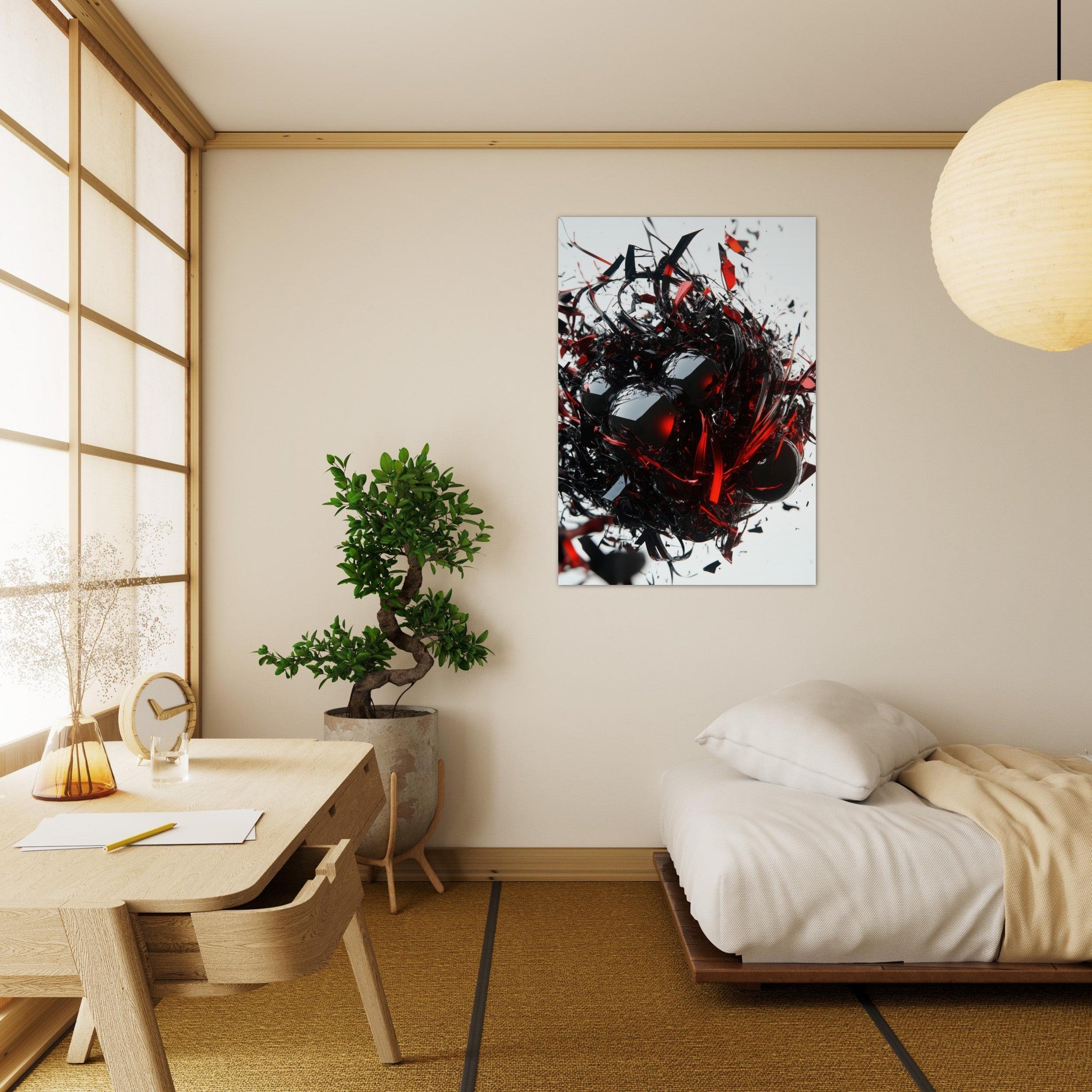 Aluminum Print Portrait - Gravitys Collapse A violent implosion of fragment 4 - Shop Ai Art WebShop - Digital Art online Store