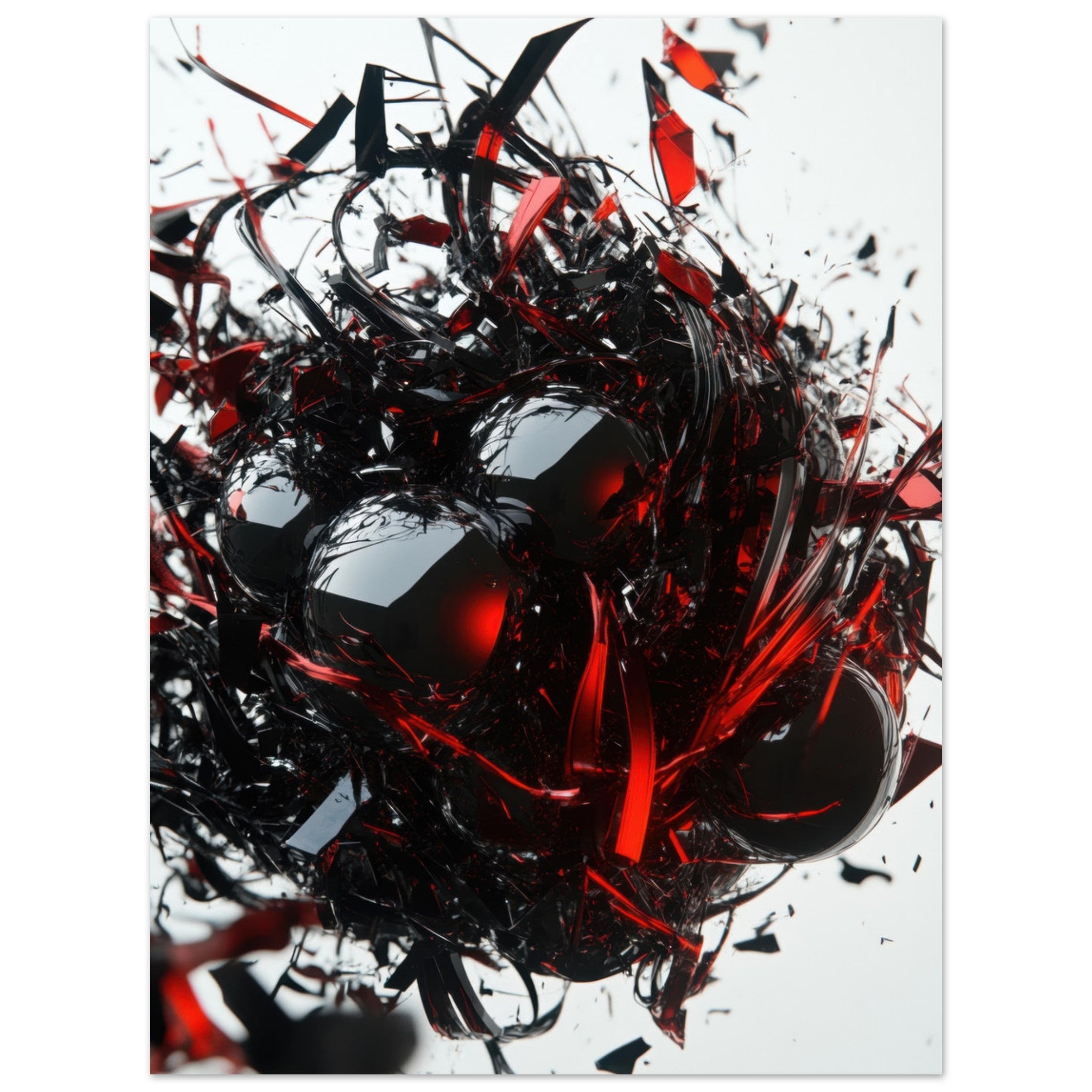 Aluminum Print Portrait - Gravitys Collapse A violent implosion of fragment 4 - Shop Ai Art WebShop - Digital Art online Store