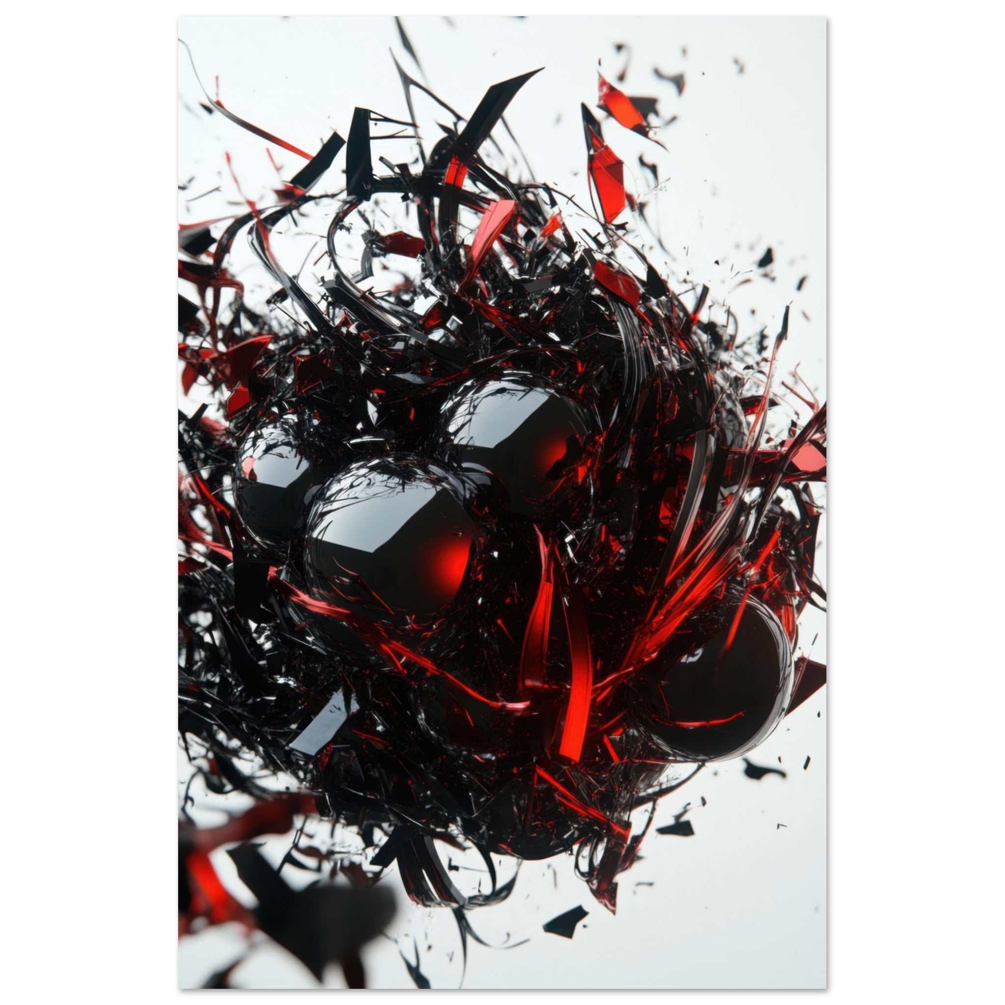 Aluminum Print Portrait - Gravitys Collapse A violent implosion of fragment 4 - Shop Ai Art WebShop - Digital Art online Store