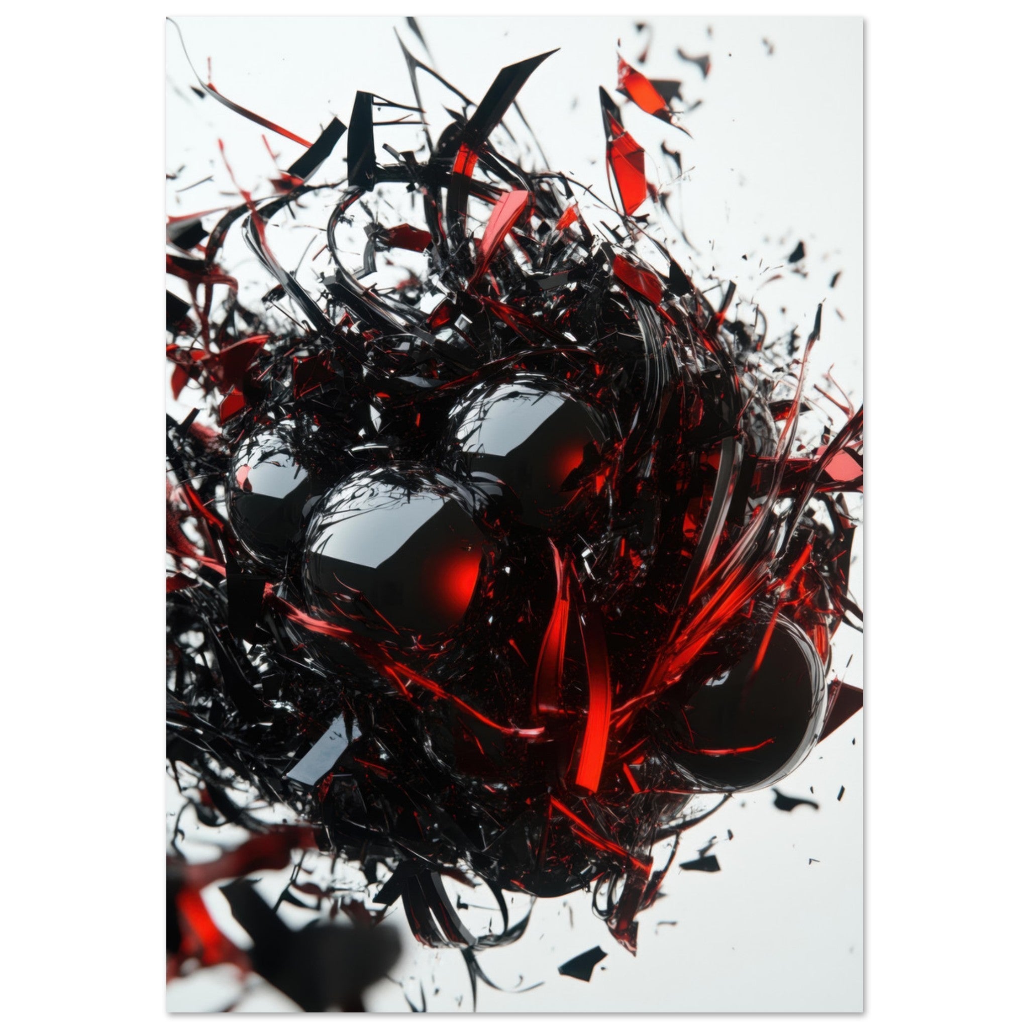 Aluminum Print Portrait - Gravitys Collapse A violent implosion of fragment 4 - Shop Ai Art WebShop - Digital Art online Store
