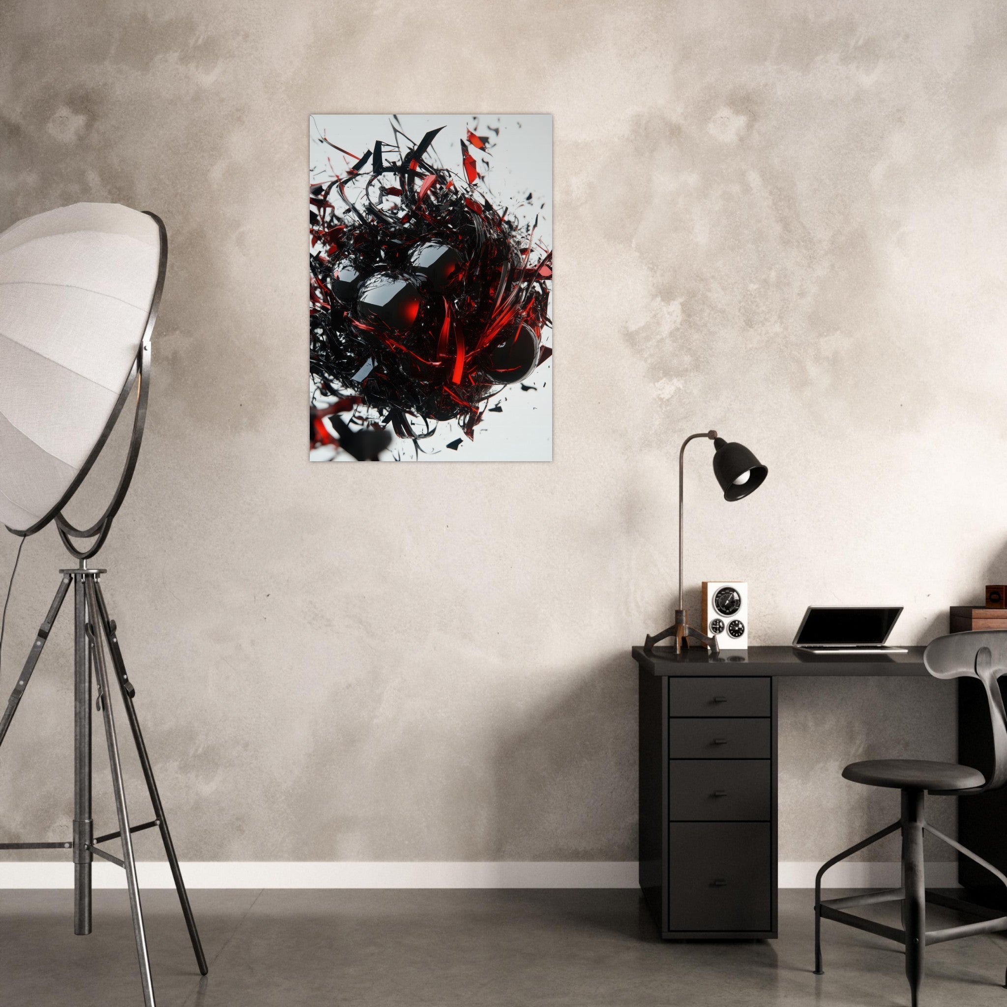 Aluminum Print Portrait - Gravitys Collapse A violent implosion of fragment 4 - Shop Ai Art WebShop - Digital Art online Store