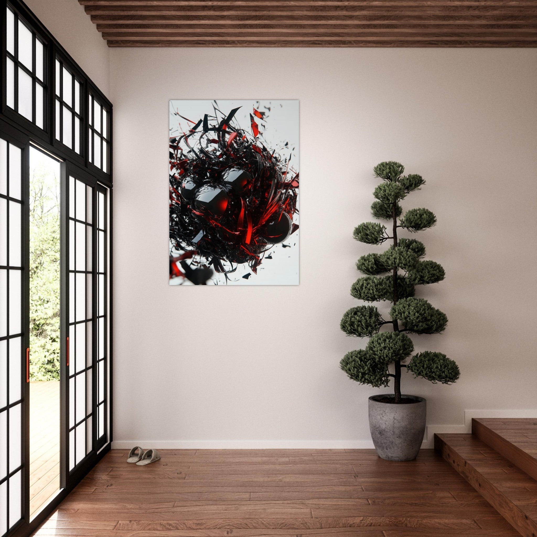 Aluminum Print Portrait - Gravitys Collapse A violent implosion of fragment 4 - Shop Ai Art WebShop - Digital Art online Store
