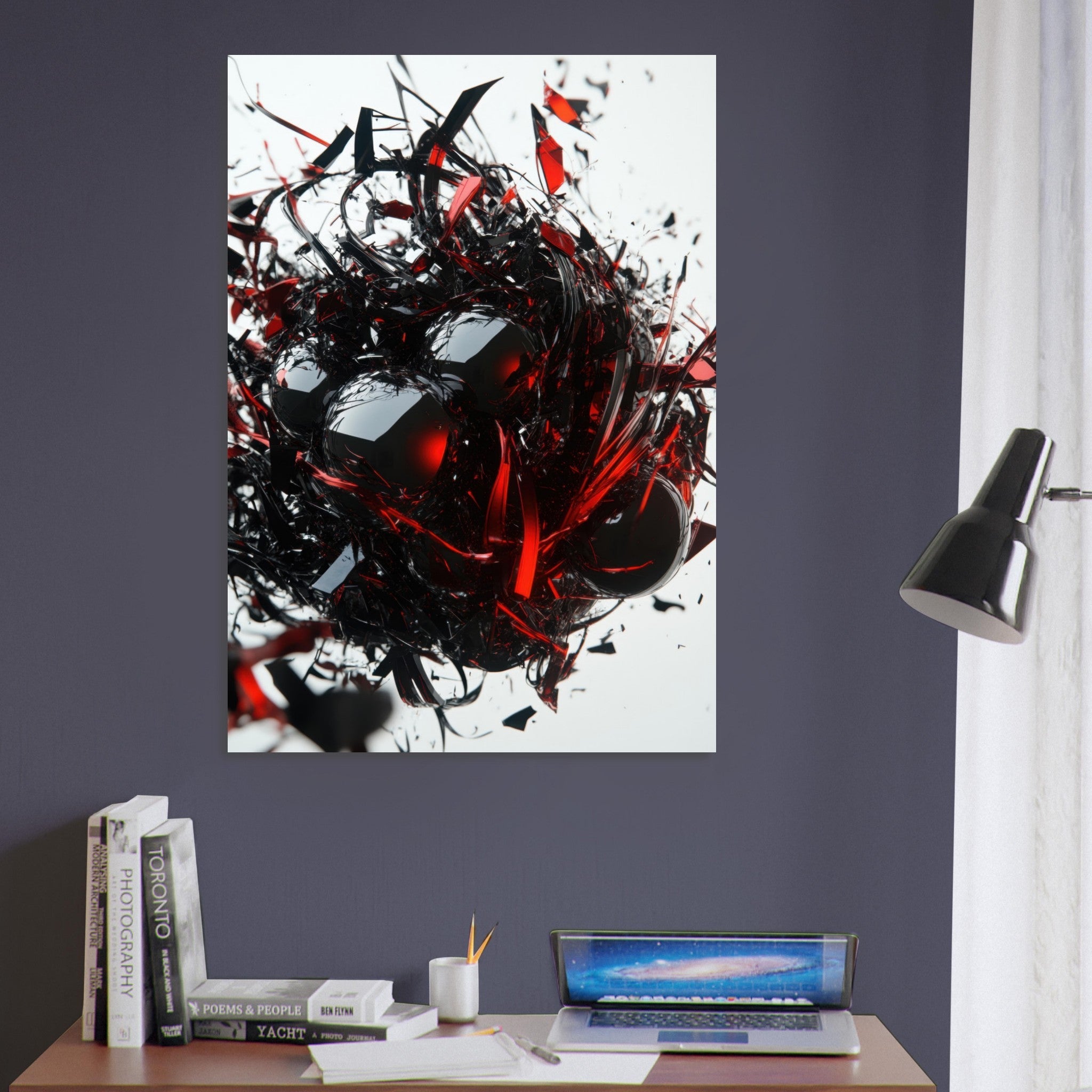 Aluminum Print Portrait - Gravitys Collapse A violent implosion of fragment 4 - Shop Ai Art WebShop - Digital Art online Store