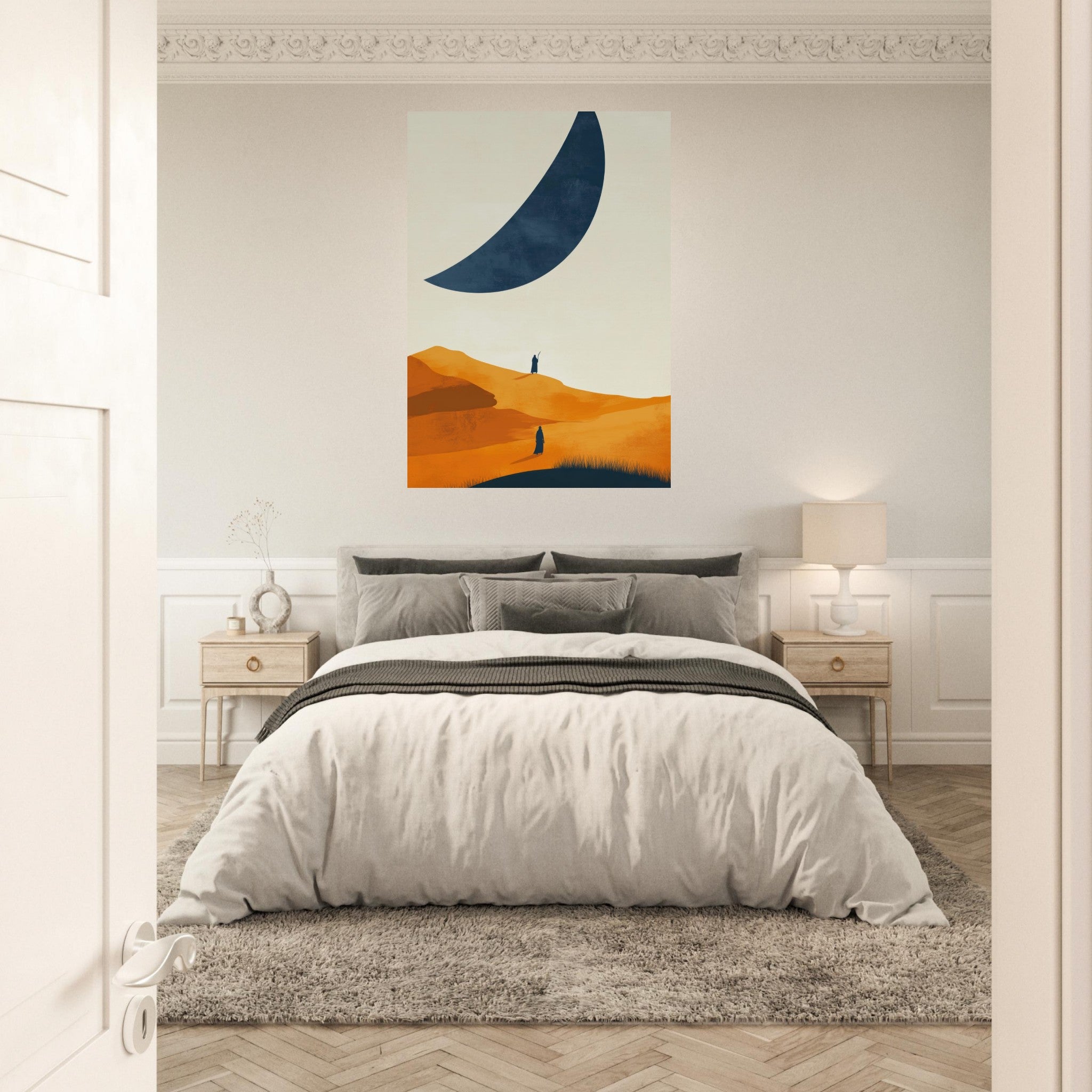 Aluminum Print Portrait - Minimalist Magical Landscape A sleek minimalist - Shop Ai Art WebShop - Digital Art online Store