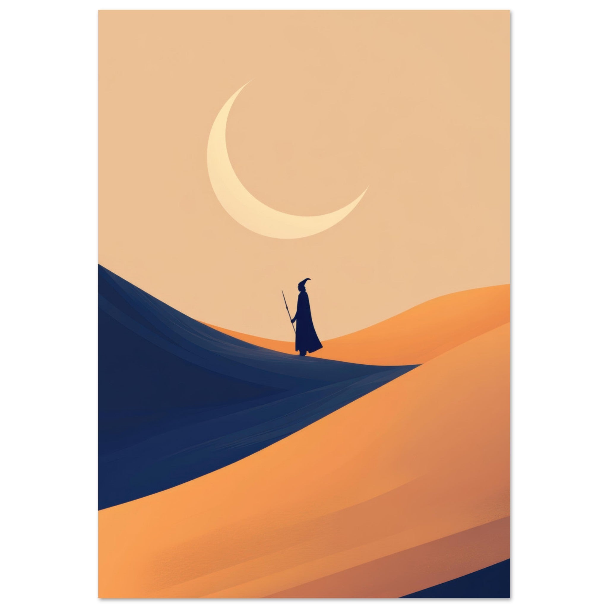 Aluminum Print Portrait - Minimalist Magical Landscape A sleek minimalist 3 - Shop Ai Art WebShop - Digital Art online Store
