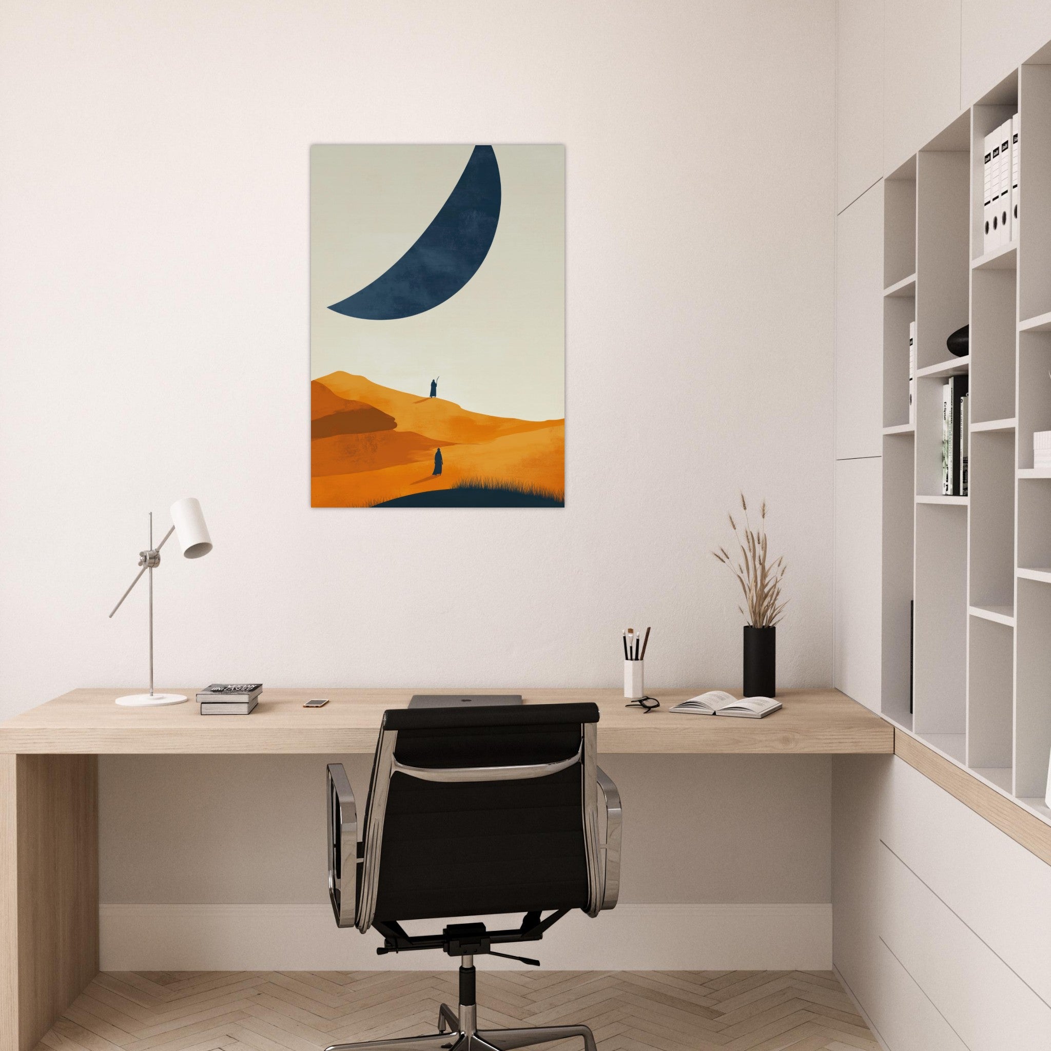 Aluminum Print Portrait - Minimalist Magical Landscape A sleek minimalist - Shop Ai Art WebShop - Digital Art online Store
