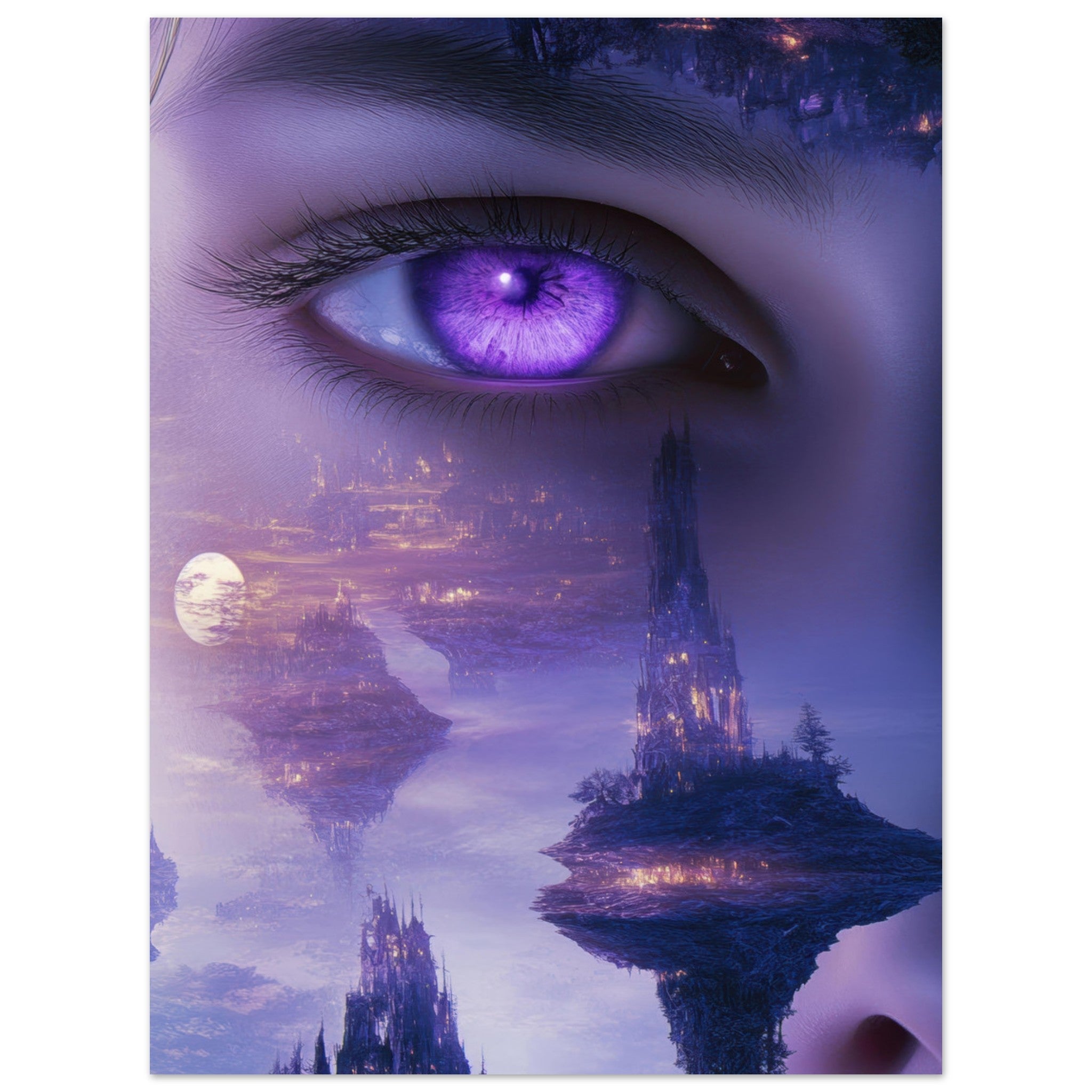 Aluminum Print Portrait - Surreal Elven Dreamscape Surrealism Extreme Los - Shop Ai Art WebShop - Digital Art online Store