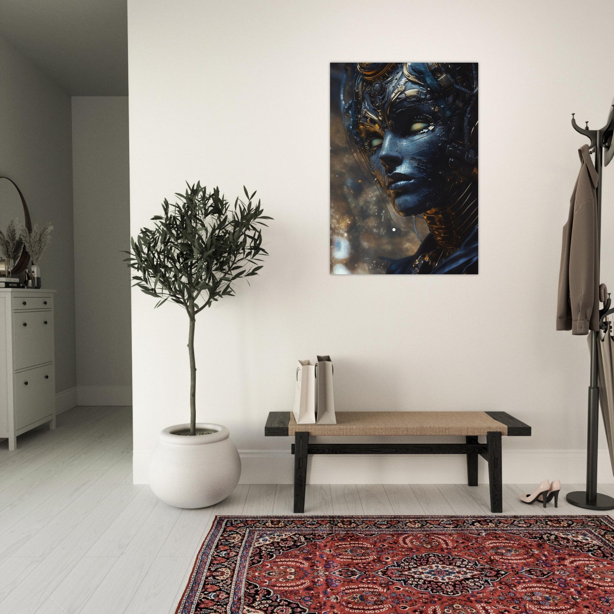 Aluminum Print Portrait - The Cybernetic Dukes Masquerade A lavish master 2 - Shop Ai Art WebShop - Digital Art online Store