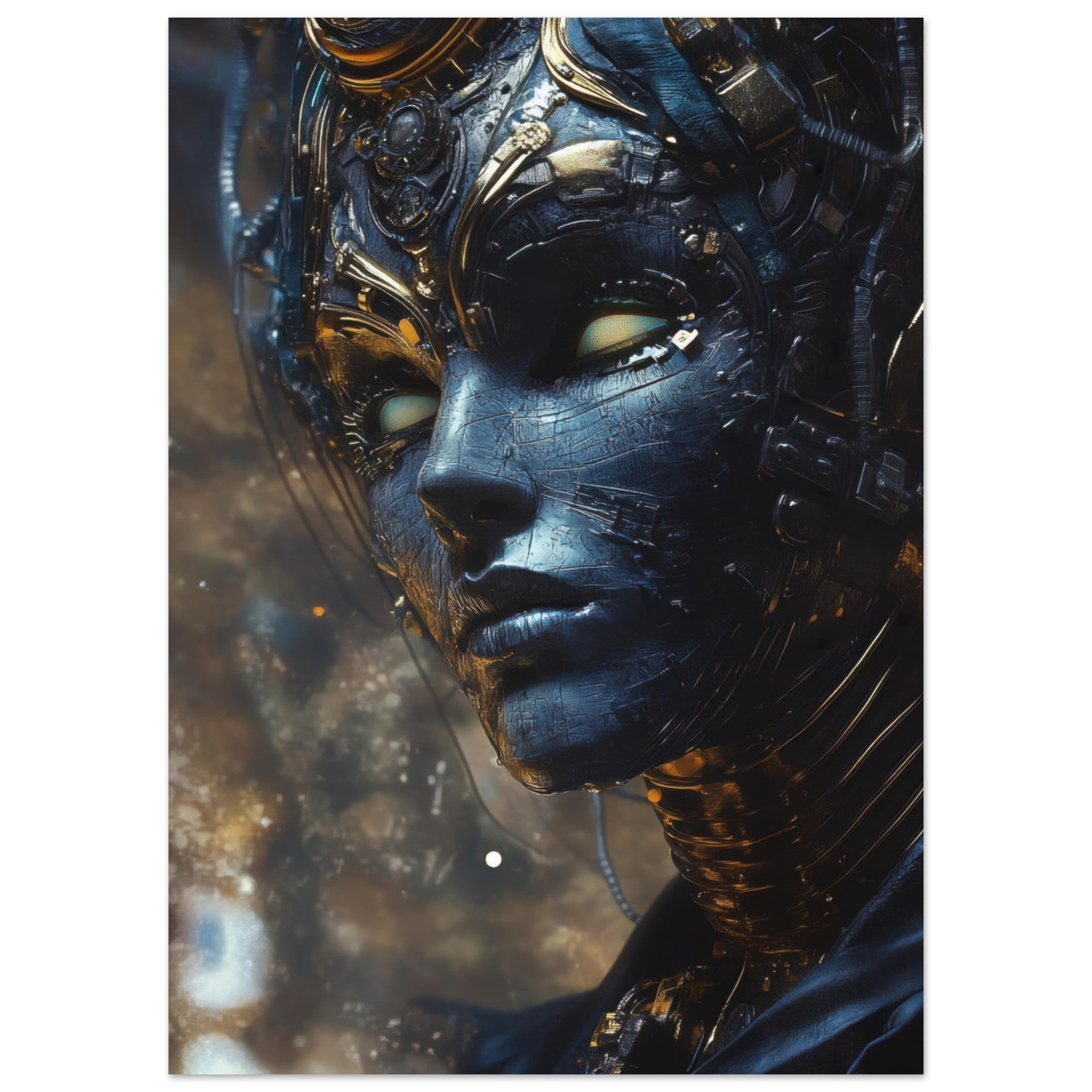 Aluminum Print Portrait - The Cybernetic Dukes Masquerade A lavish master 2 - Shop Ai Art WebShop - Digital Art online Store
