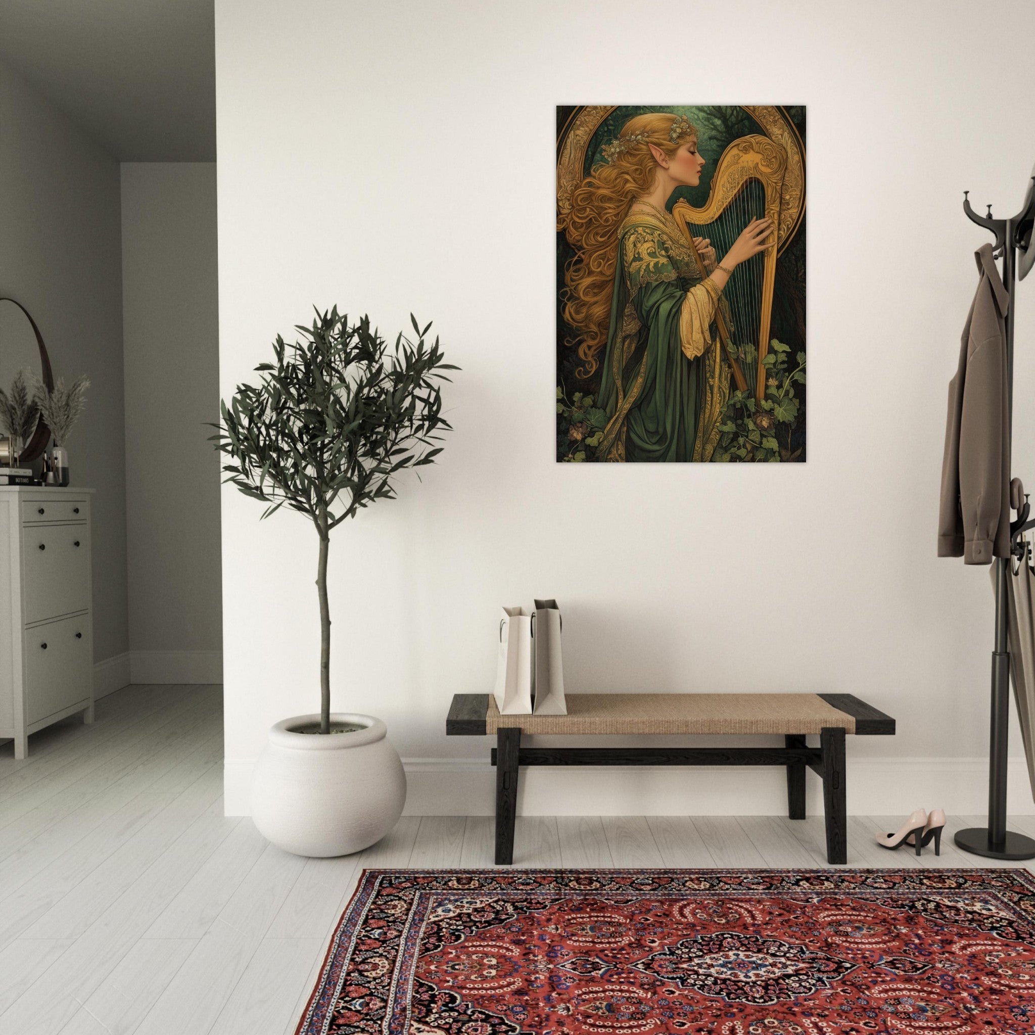 Aluminum Print Portrait - The Enchanted Minstrel of the Fae Court Art You 4 - Shop Ai Art WebShop - Digital Art online Store