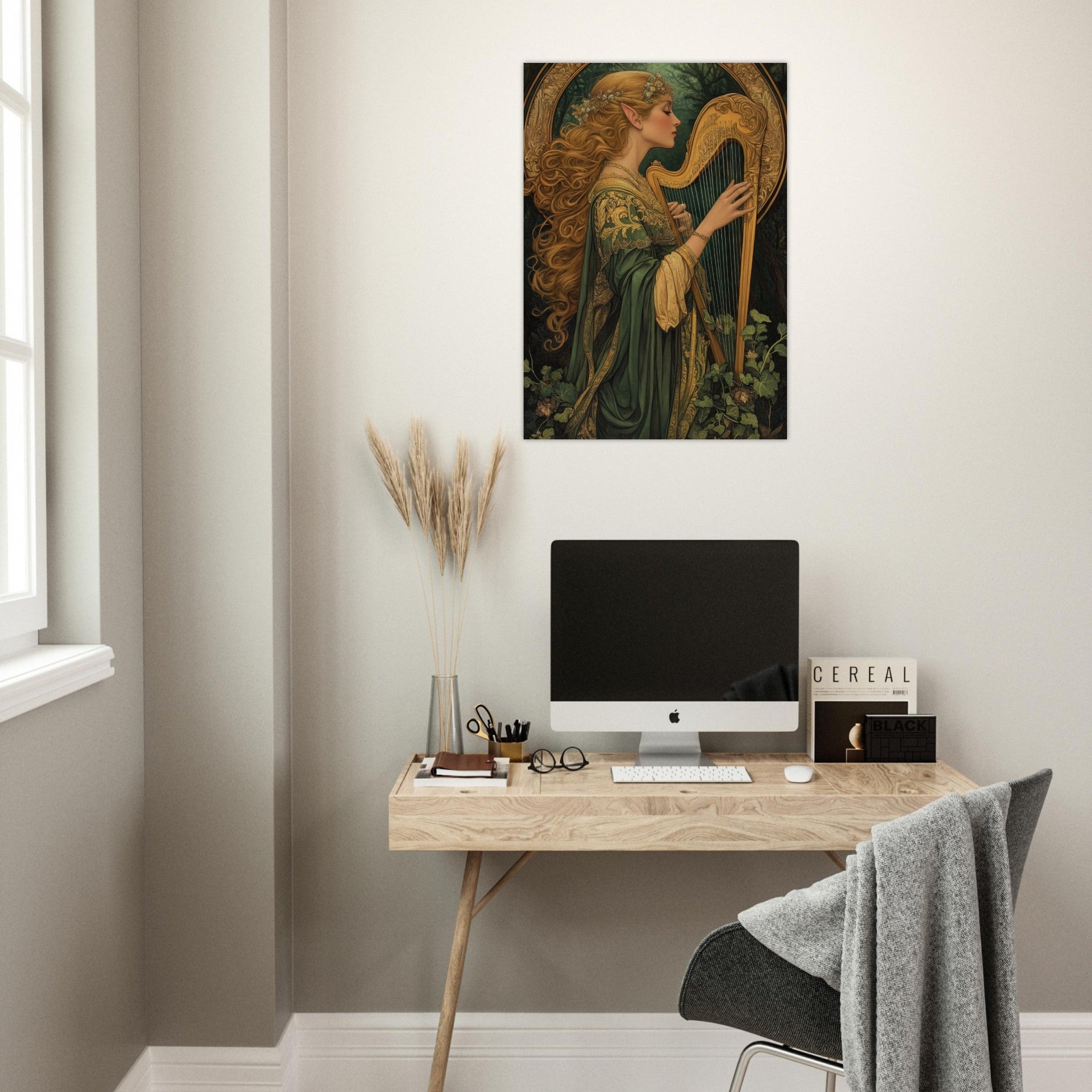 Aluminum Print Portrait - The Enchanted Minstrel of the Fae Court Art You 4 - Shop Ai Art WebShop - Digital Art online Store