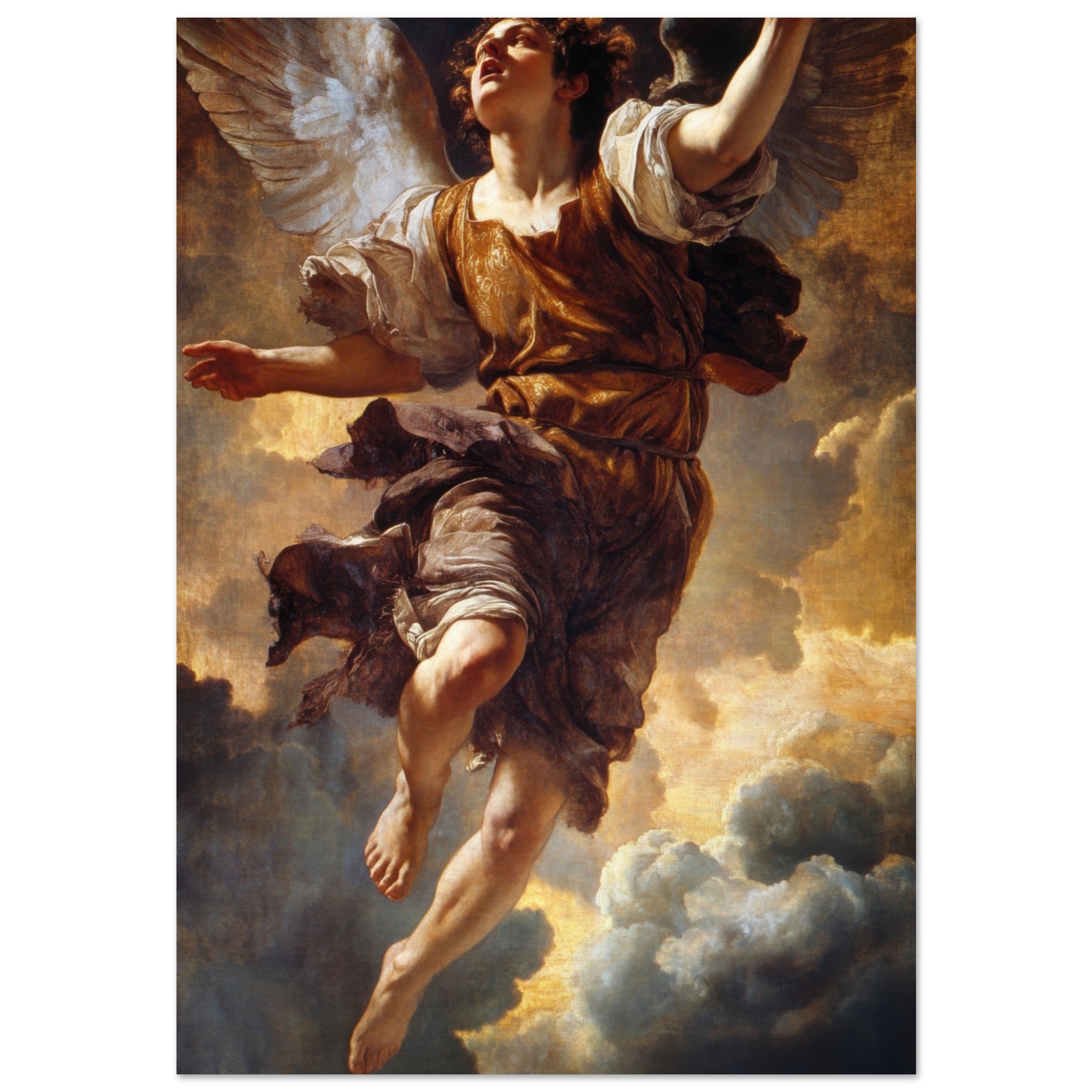 Aluminum Print Portrait - The Fallen Angels Descent Baroque Mythological 2 - Shop Ai Art WebShop - Digital Art online Store