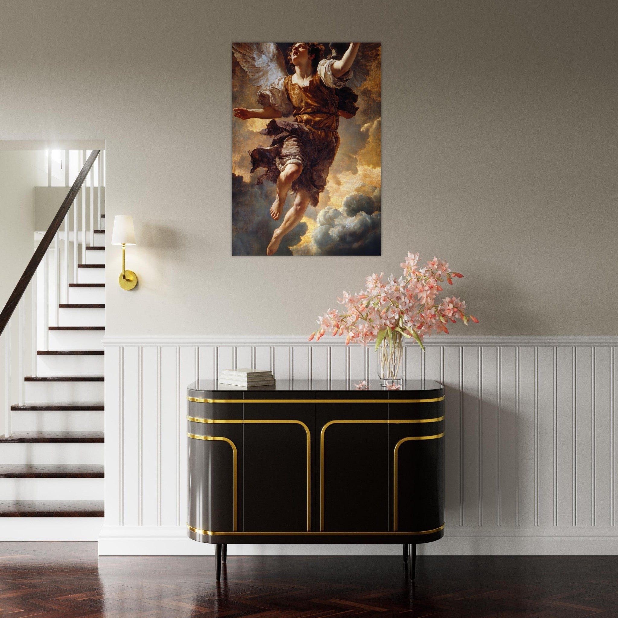 Aluminum Print Portrait - The Fallen Angels Descent Baroque Mythological 2 - Shop Ai Art WebShop - Digital Art online Store