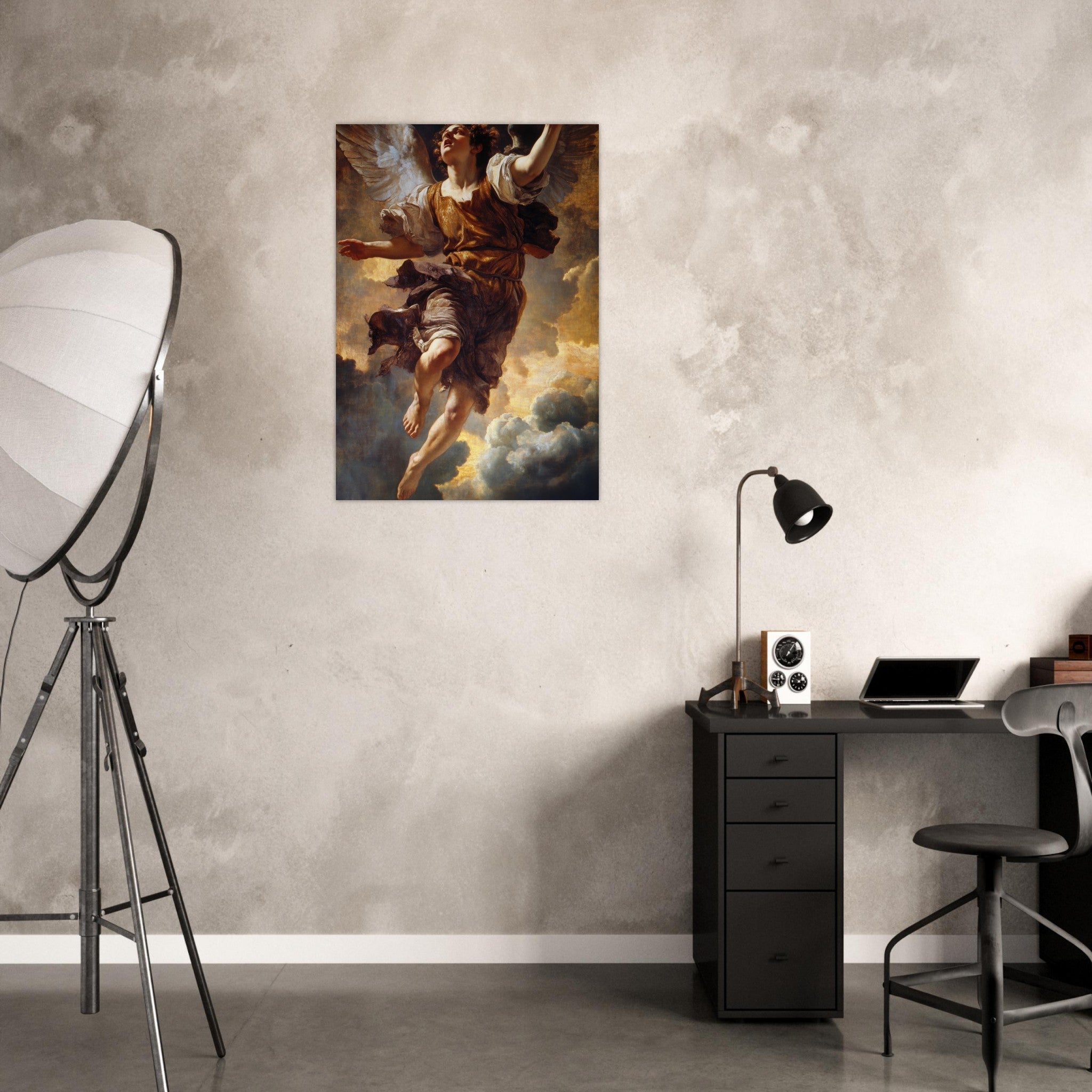 Aluminum Print Portrait - The Fallen Angels Descent Baroque Mythological 2 - Shop Ai Art WebShop - Digital Art online Store