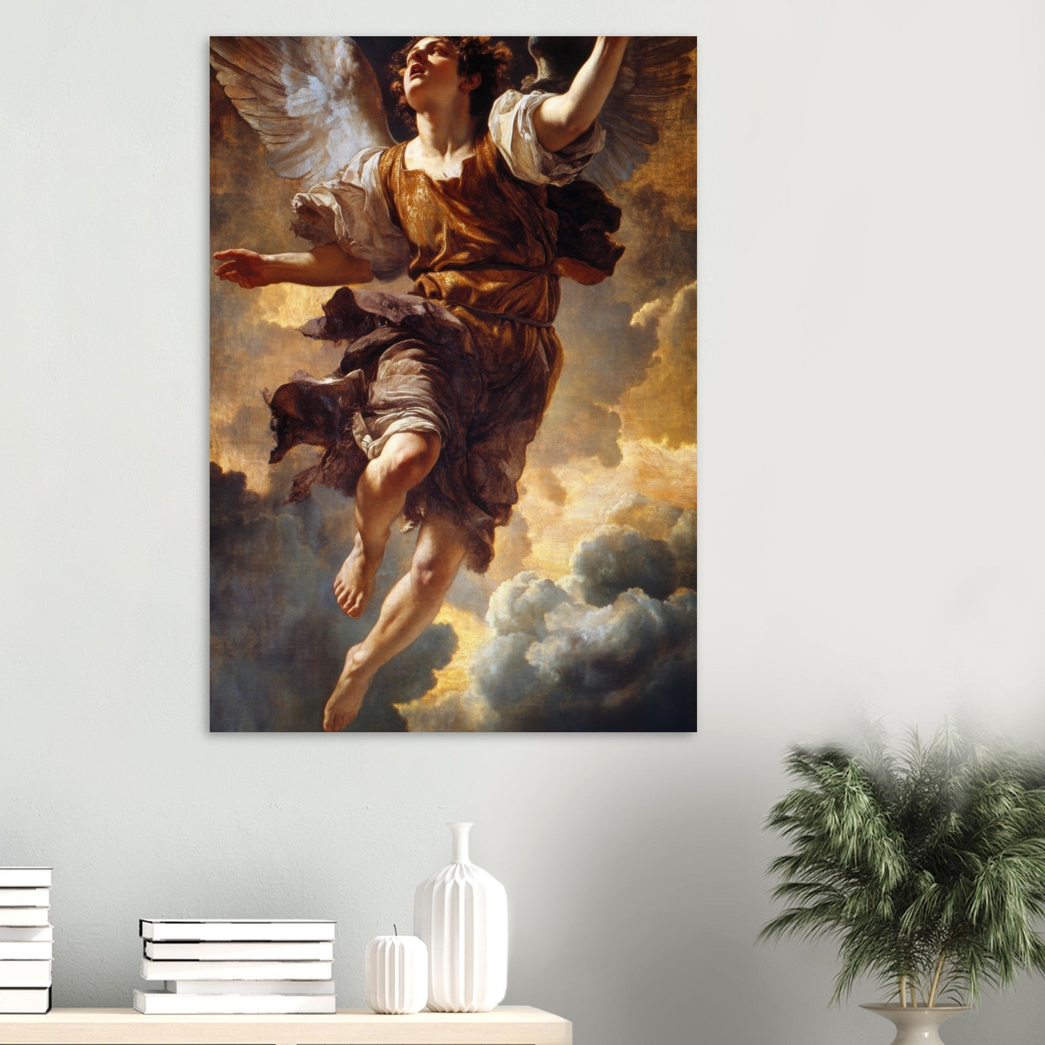 Aluminum Print Portrait - The Fallen Angels Descent Baroque Mythological 2 - Shop Ai Art WebShop - Digital Art online Store