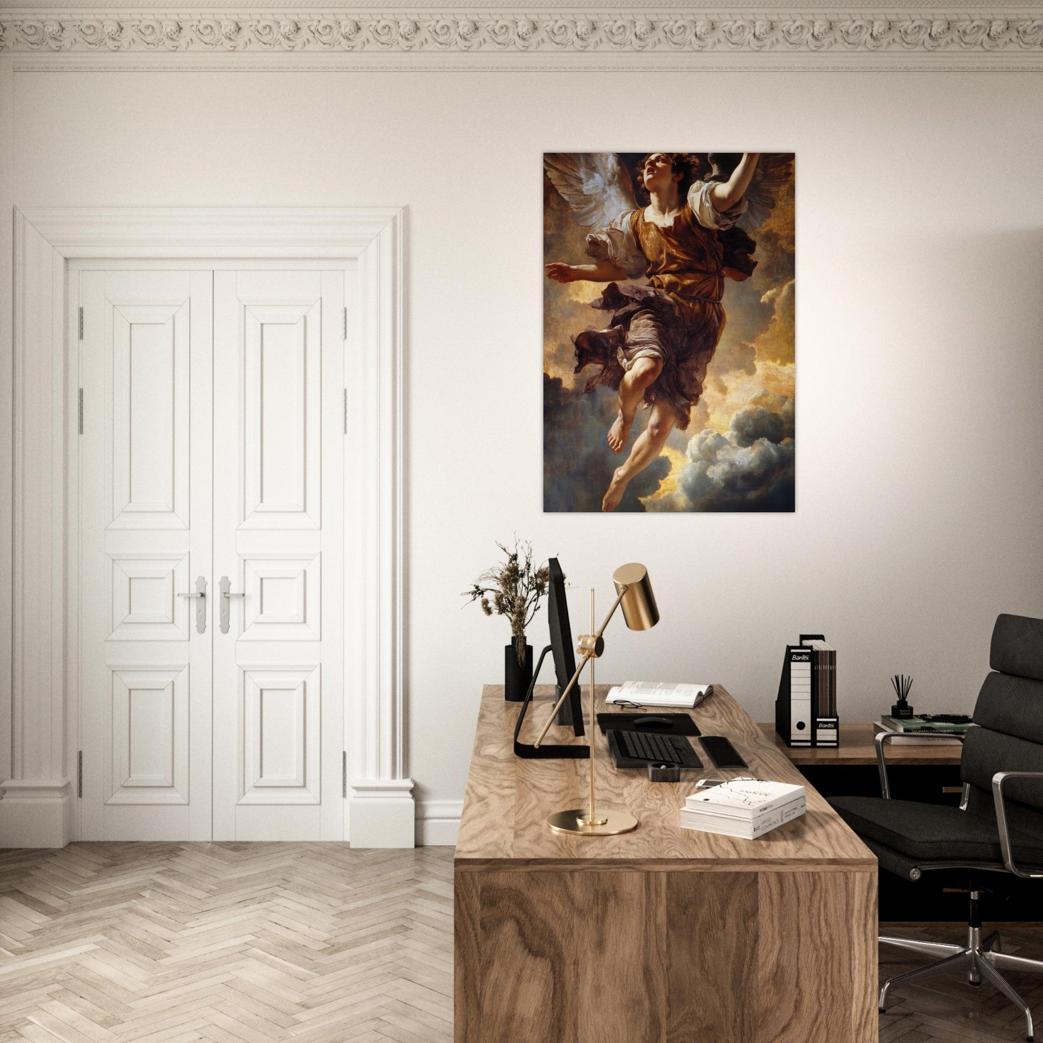 Aluminum Print Portrait - The Fallen Angels Descent Baroque Mythological 2 - Shop Ai Art WebShop - Digital Art online Store