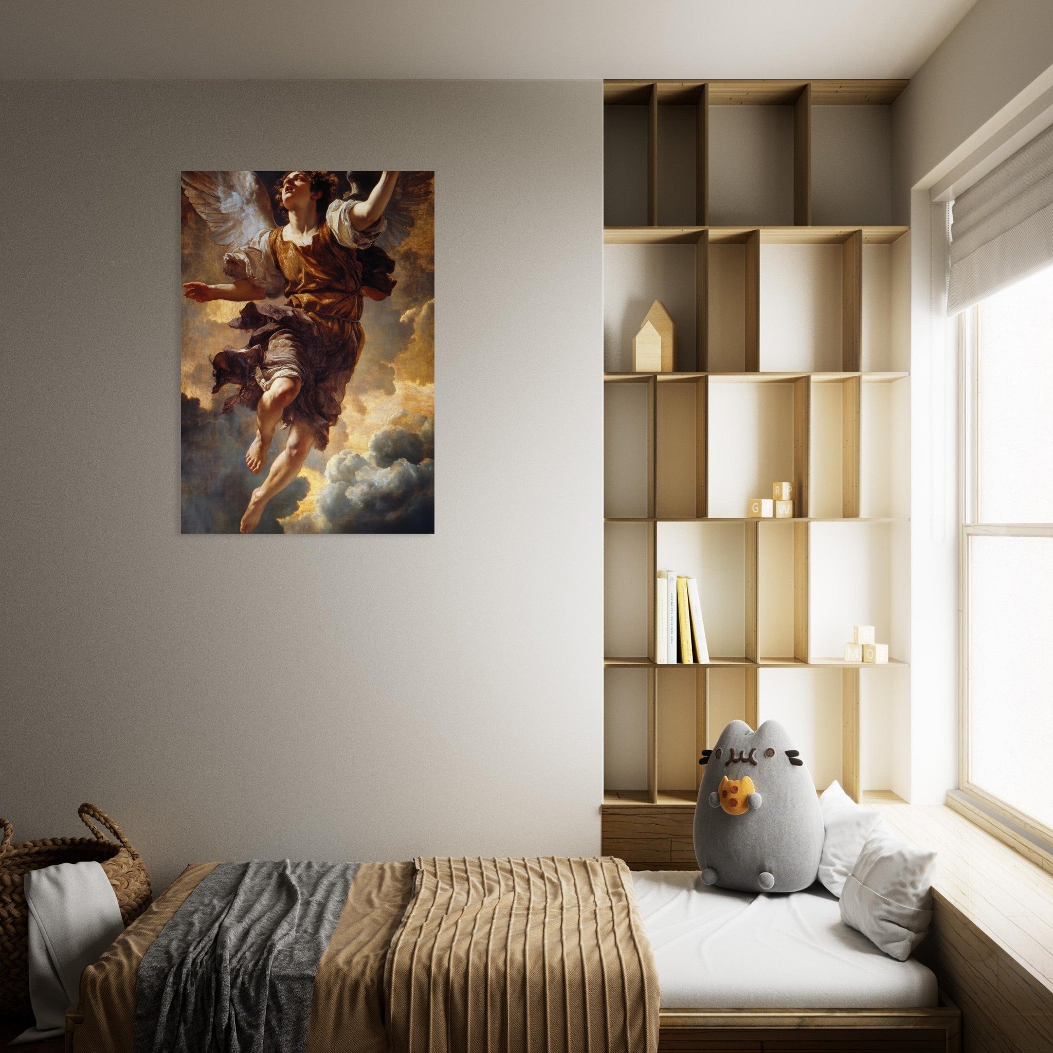Aluminum Print Portrait - The Fallen Angels Descent Baroque Mythological 2 - Shop Ai Art WebShop - Digital Art online Store