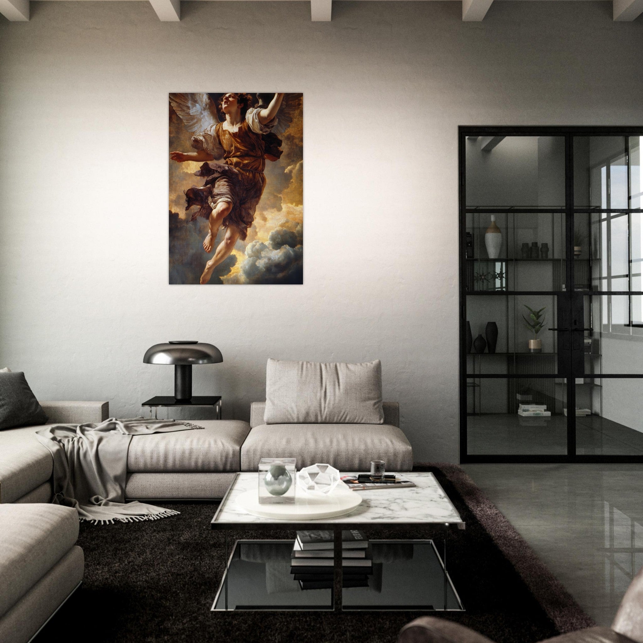 Aluminum Print Portrait - The Fallen Angels Descent Baroque Mythological 2 - Shop Ai Art WebShop - Digital Art online Store
