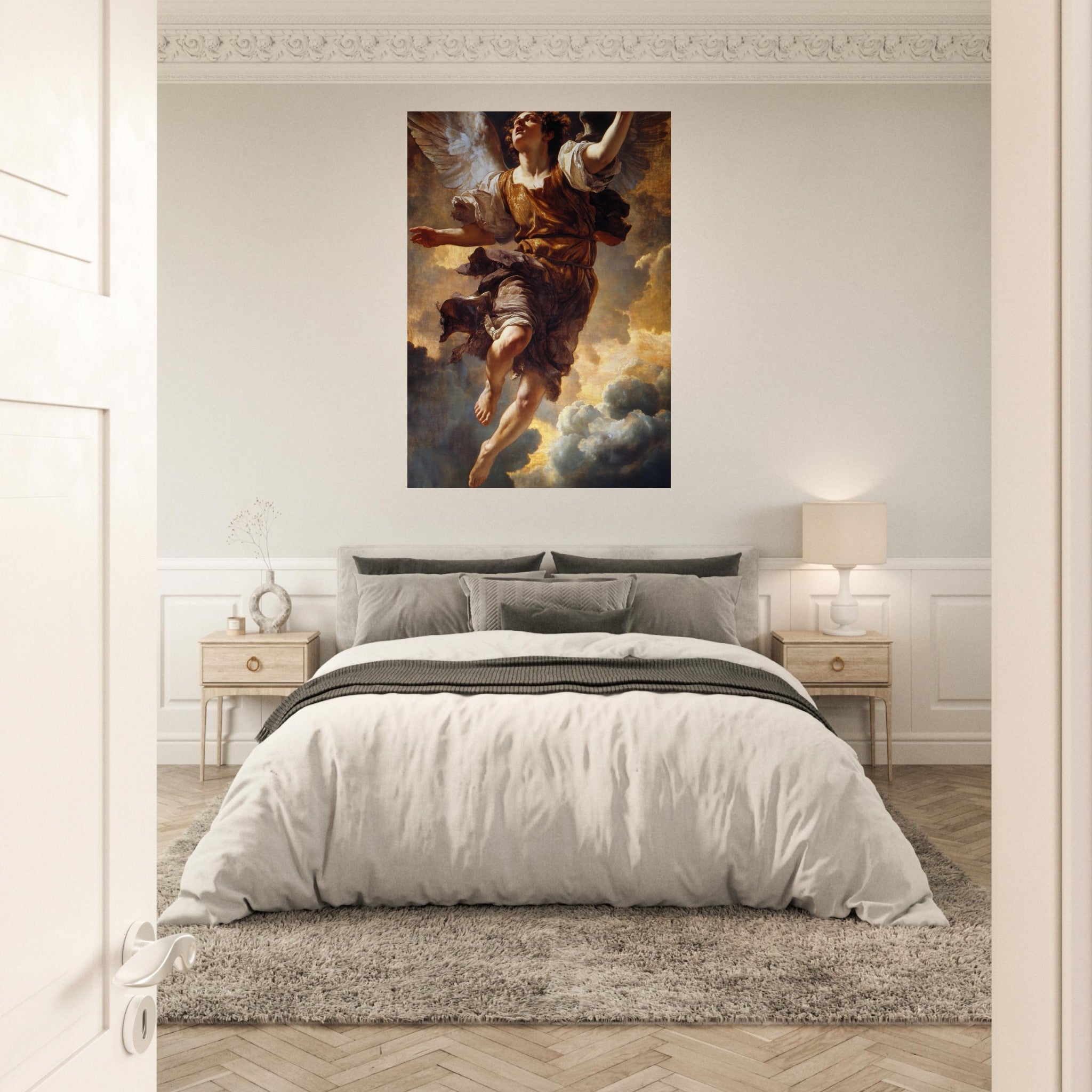 Aluminum Print Portrait - The Fallen Angels Descent Baroque Mythological 2 - Shop Ai Art WebShop - Digital Art online Store