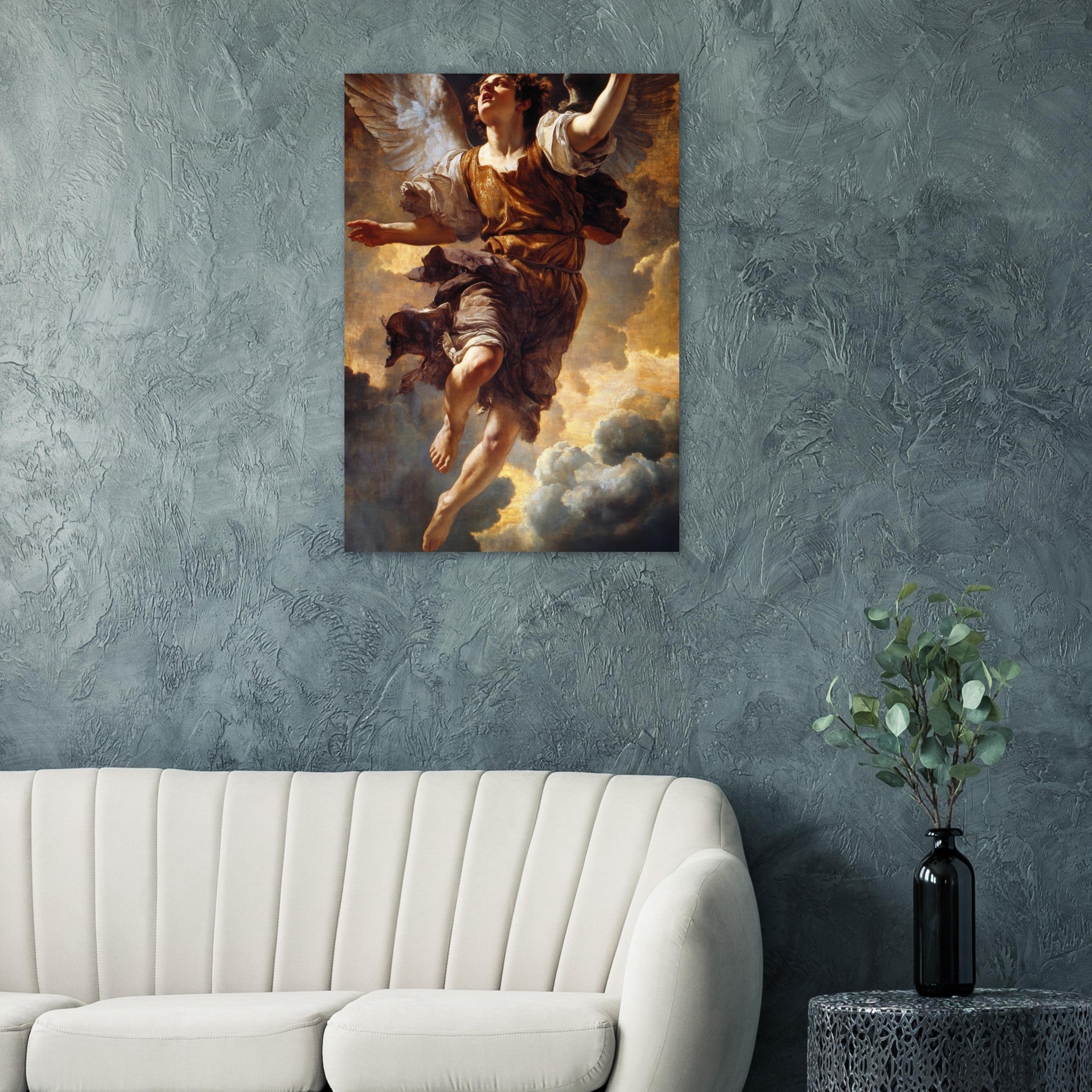 Aluminum Print Portrait - The Fallen Angels Descent Baroque Mythological 2 - Shop Ai Art WebShop - Digital Art online Store