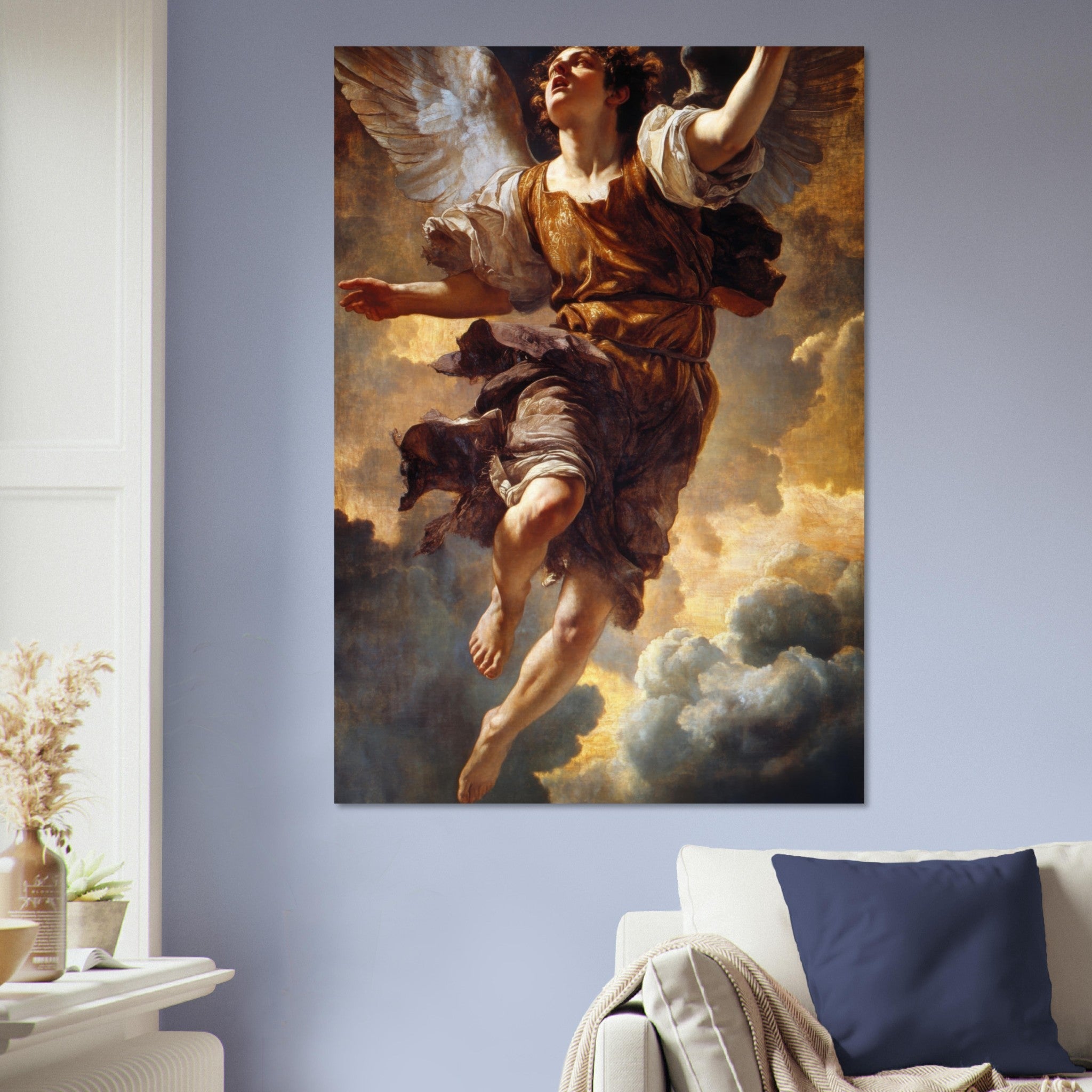 Aluminum Print Portrait - The Fallen Angels Descent Baroque Mythological 2 - Shop Ai Art WebShop - Digital Art online Store