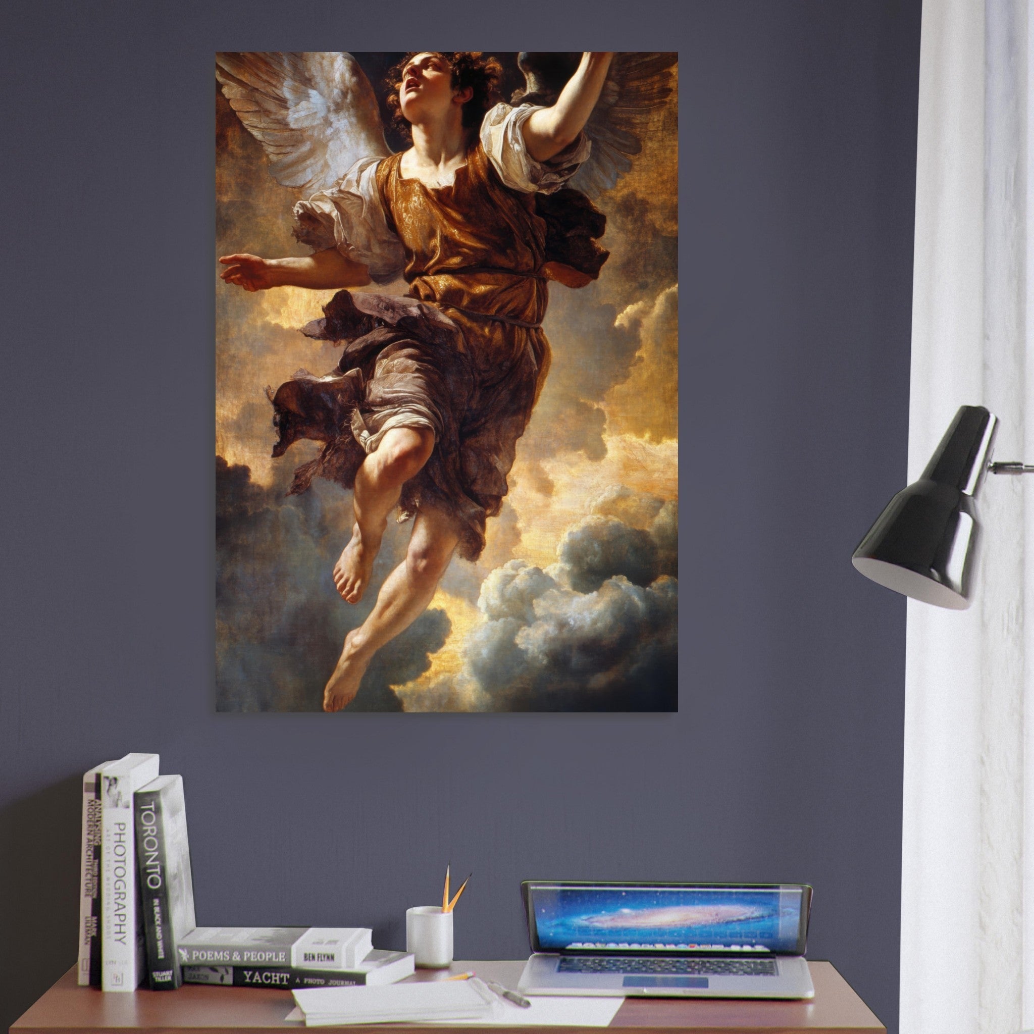 Aluminum Print Portrait - The Fallen Angels Descent Baroque Mythological 2 - Shop Ai Art WebShop - Digital Art online Store
