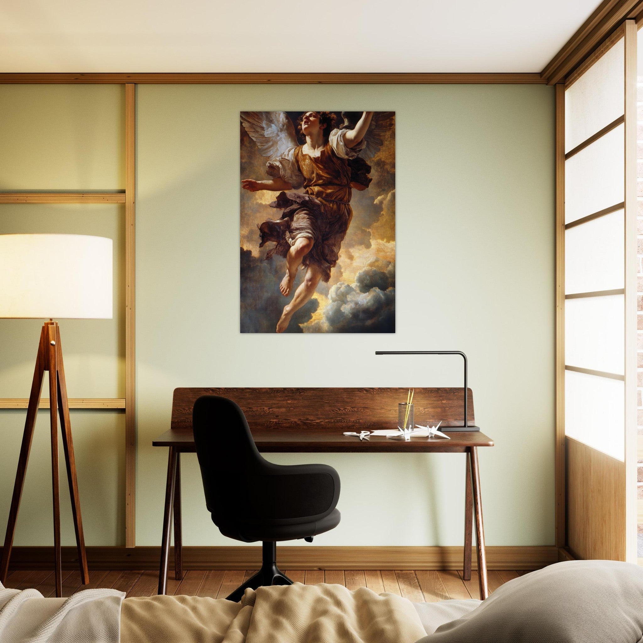 Aluminum Print Portrait - The Fallen Angels Descent Baroque Mythological 2 - Shop Ai Art WebShop - Digital Art online Store