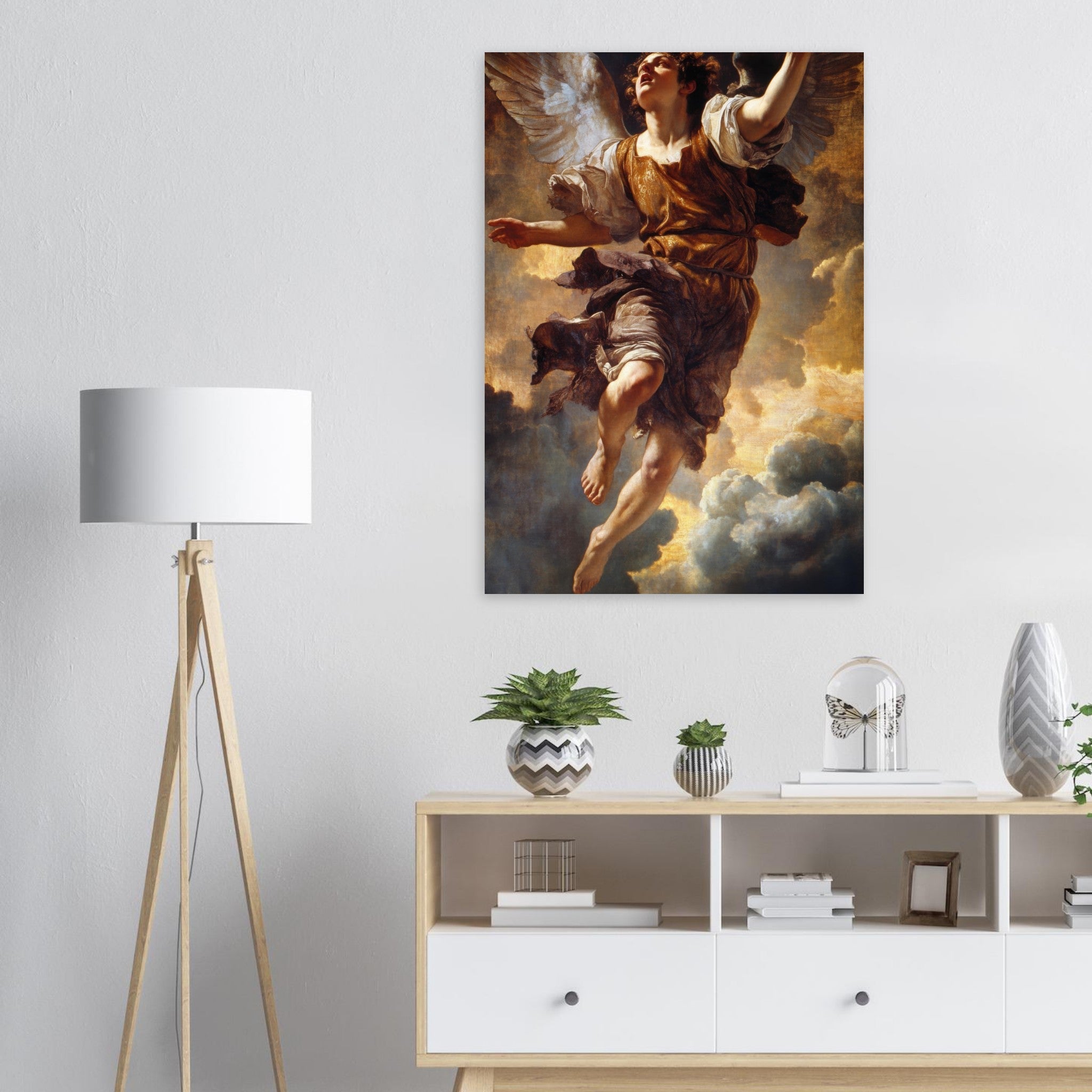 Aluminum Print Portrait - The Fallen Angels Descent Baroque Mythological 2 - Shop Ai Art WebShop - Digital Art online Store