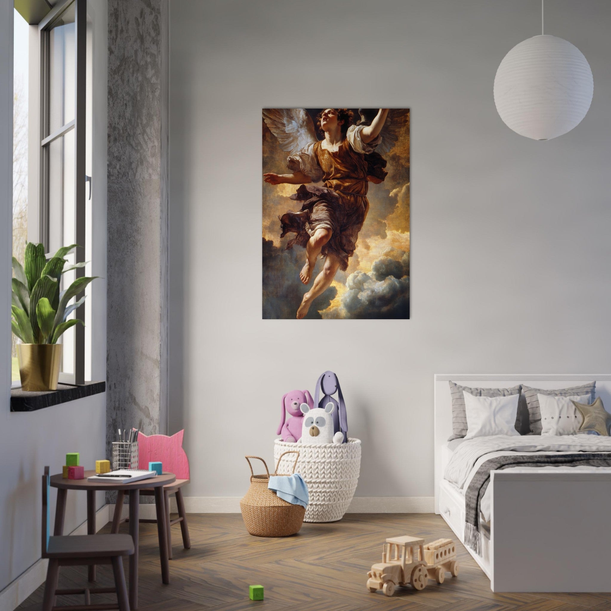 Aluminum Print Portrait - The Fallen Angels Descent Baroque Mythological 2 - Shop Ai Art WebShop - Digital Art online Store
