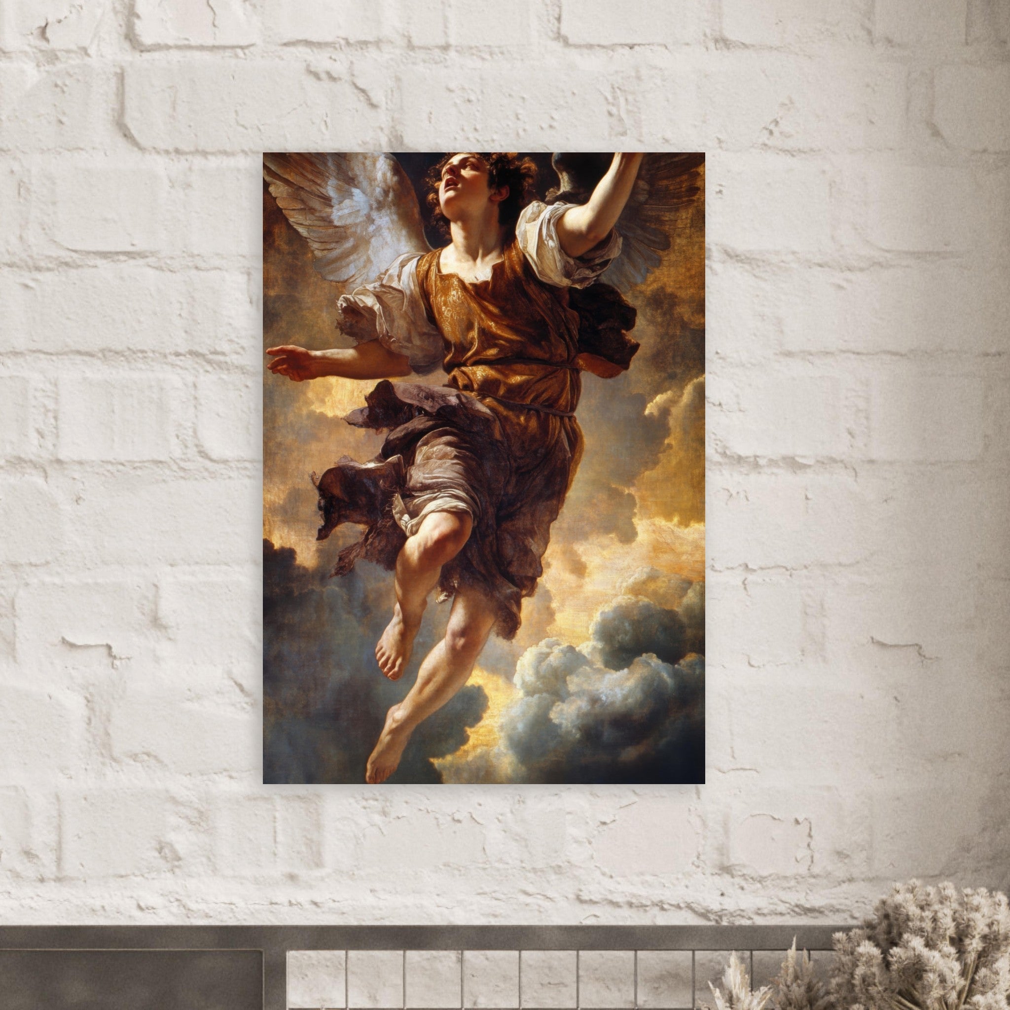Aluminum Print Portrait - The Fallen Angels Descent Baroque Mythological 2 - Shop Ai Art WebShop - Digital Art online Store