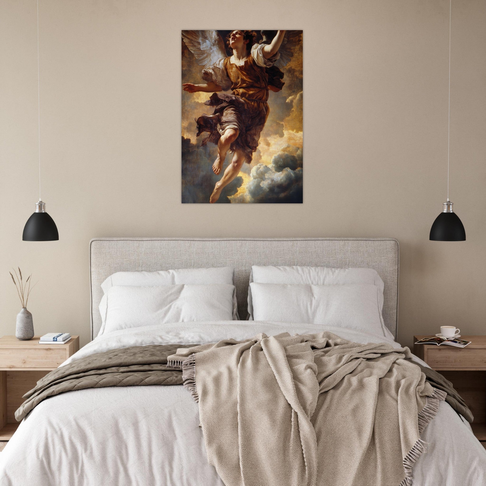 Aluminum Print Portrait - The Fallen Angels Descent Baroque Mythological 2 - Shop Ai Art WebShop - Digital Art online Store