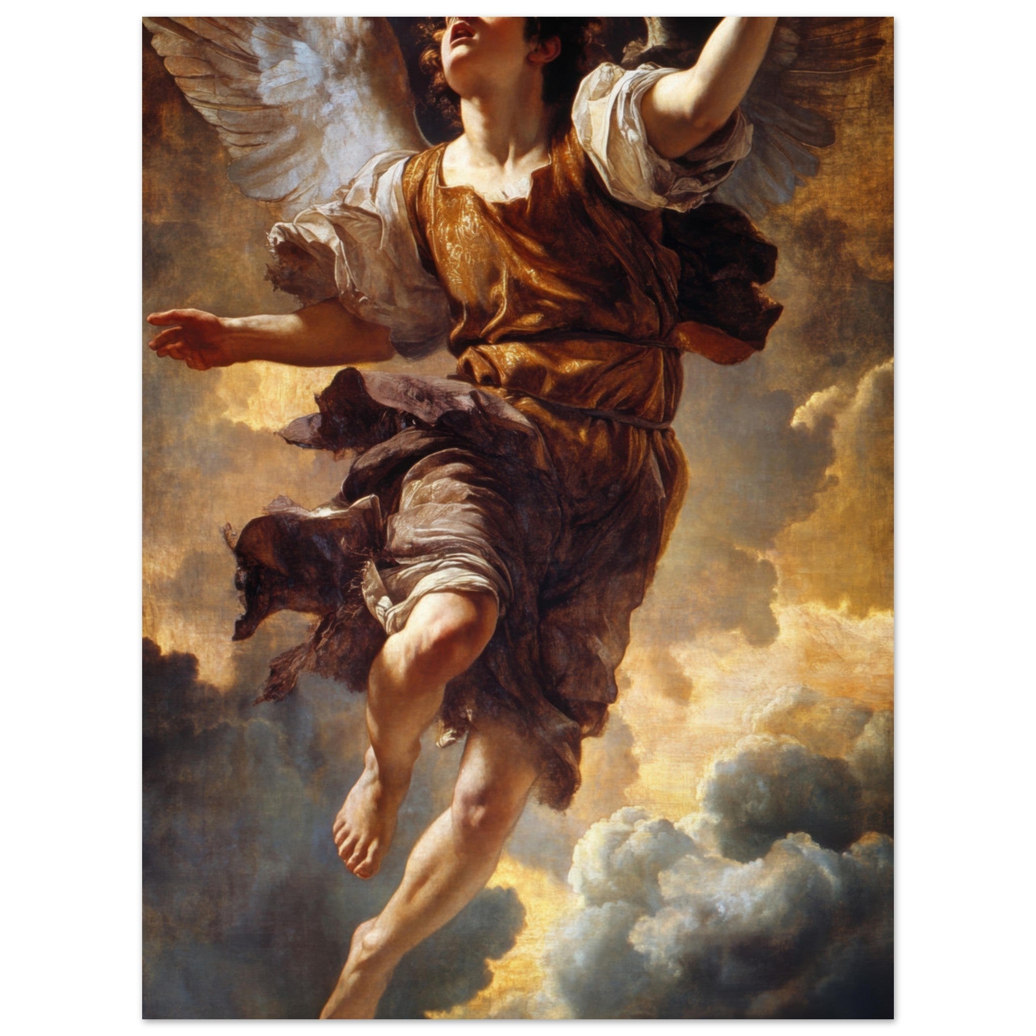 Aluminum Print Portrait - The Fallen Angels Descent Baroque Mythological 2 - Shop Ai Art WebShop - Digital Art online Store