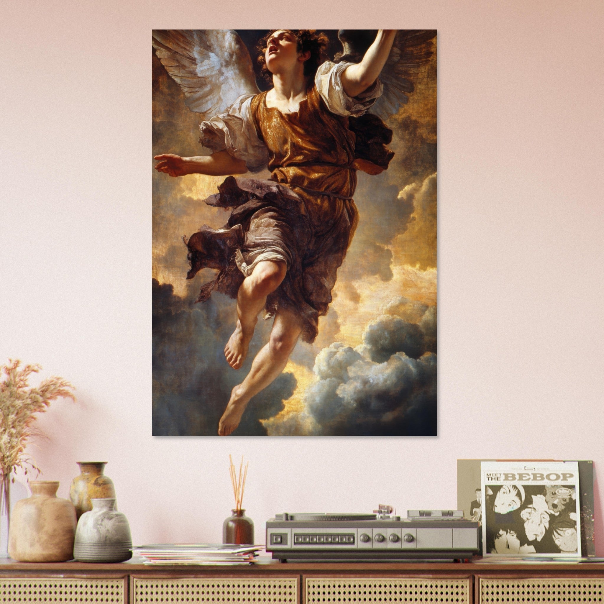Aluminum Print Portrait - The Fallen Angels Descent Baroque Mythological 2 - Shop Ai Art WebShop - Digital Art online Store