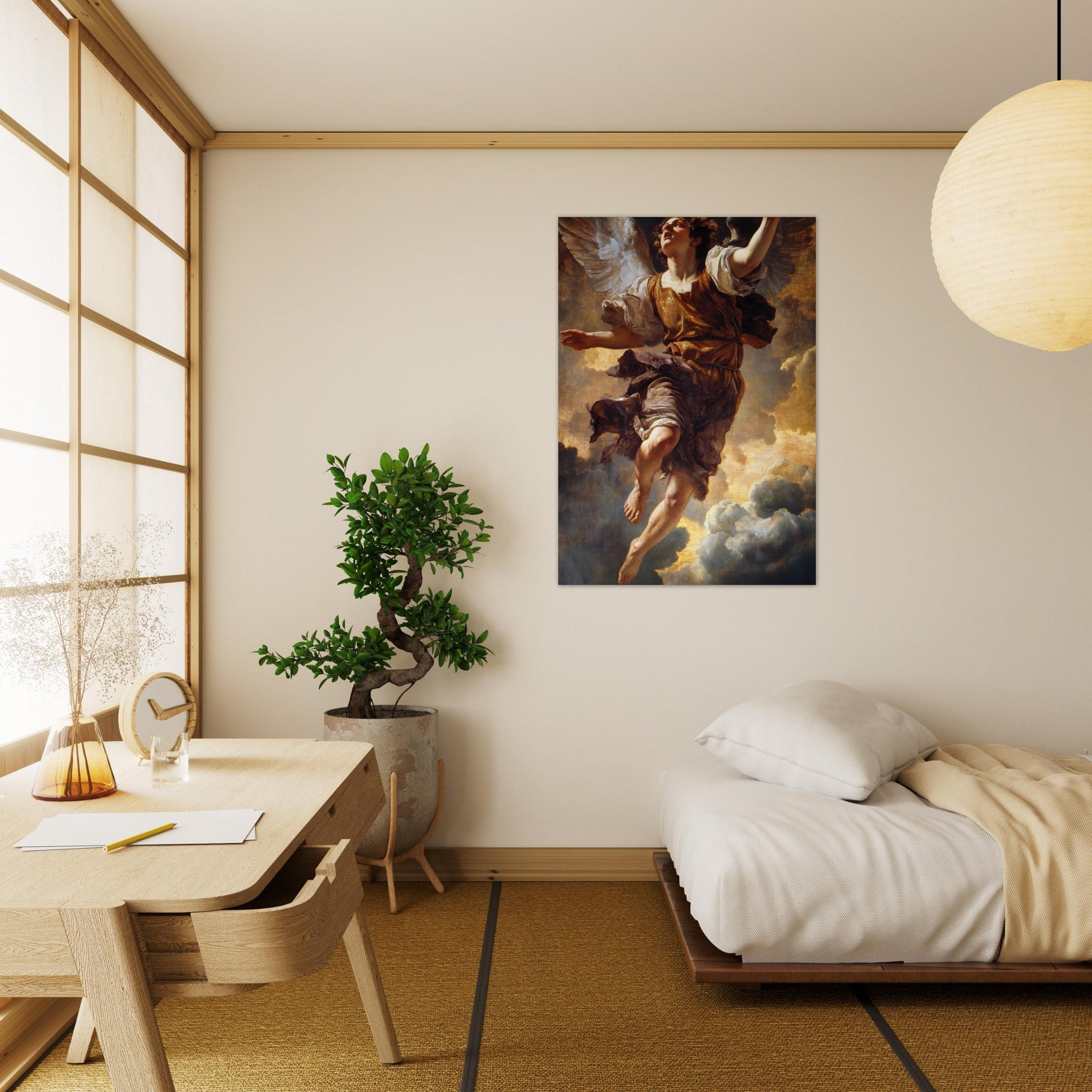 Aluminum Print Portrait - The Fallen Angels Descent Baroque Mythological 2 - Shop Ai Art WebShop - Digital Art online Store