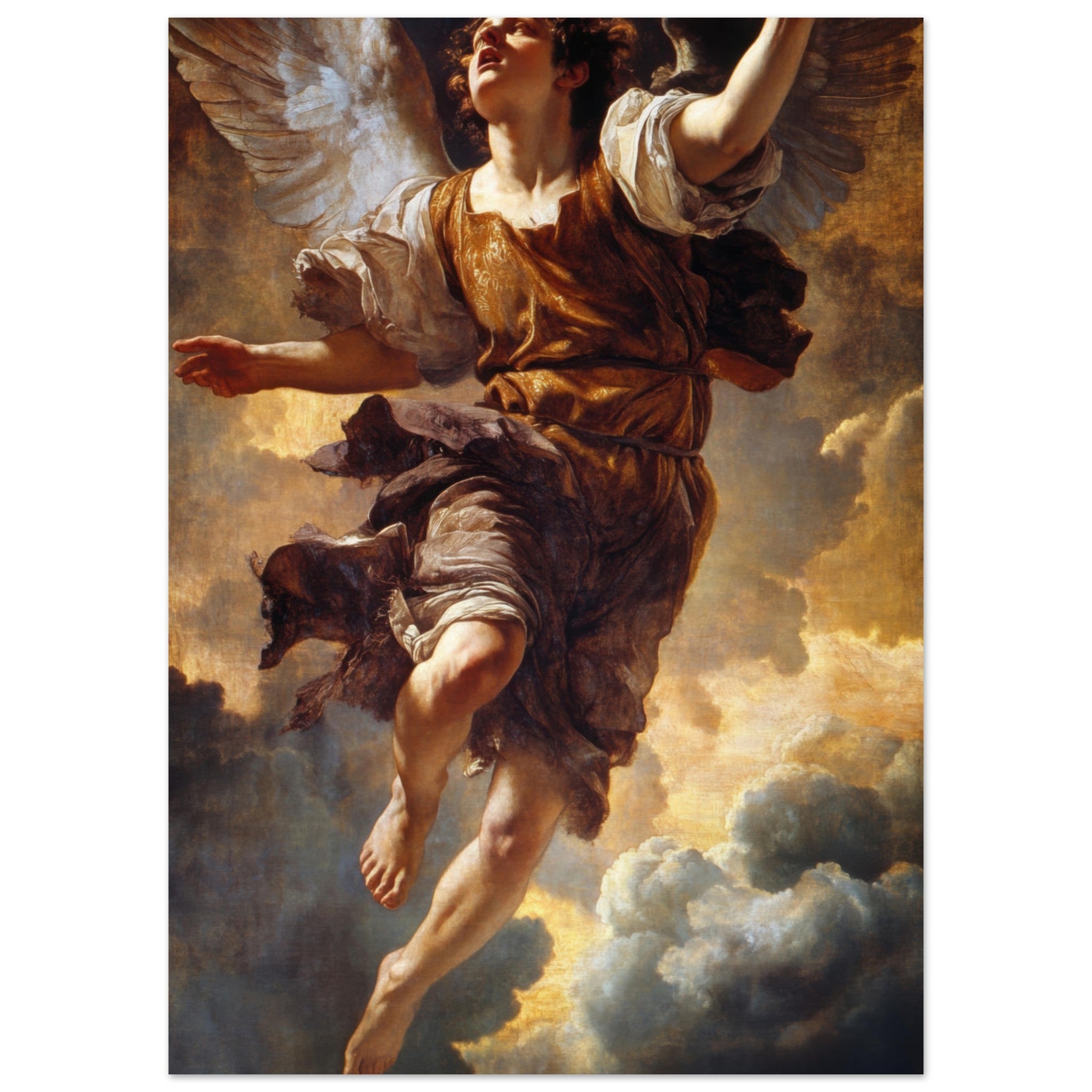 Aluminum Print Portrait - The Fallen Angels Descent Baroque Mythological 2 - Shop Ai Art WebShop - Digital Art online Store