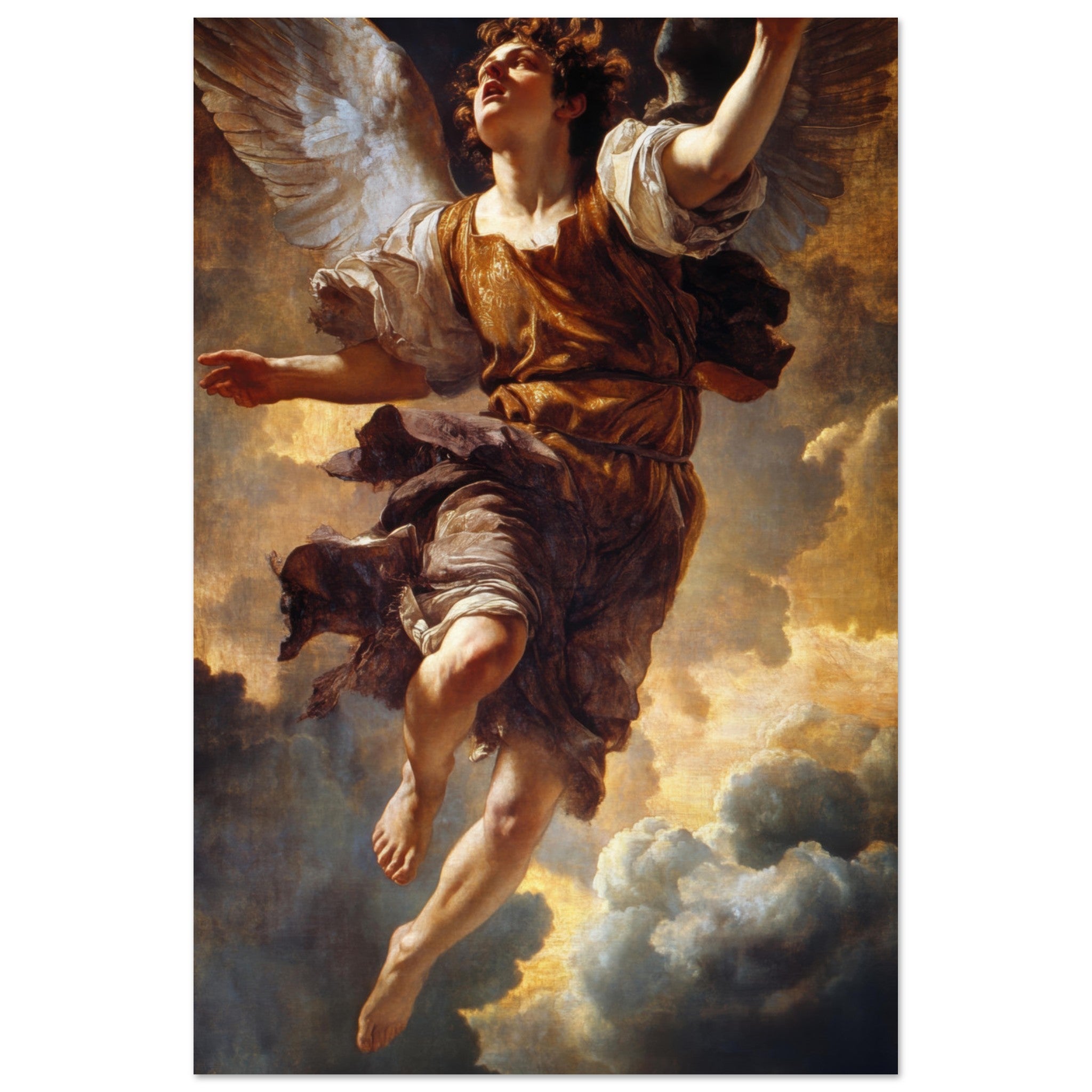 Aluminum Print Portrait - The Fallen Angels Descent Baroque Mythological 2 - Shop Ai Art WebShop - Digital Art online Store