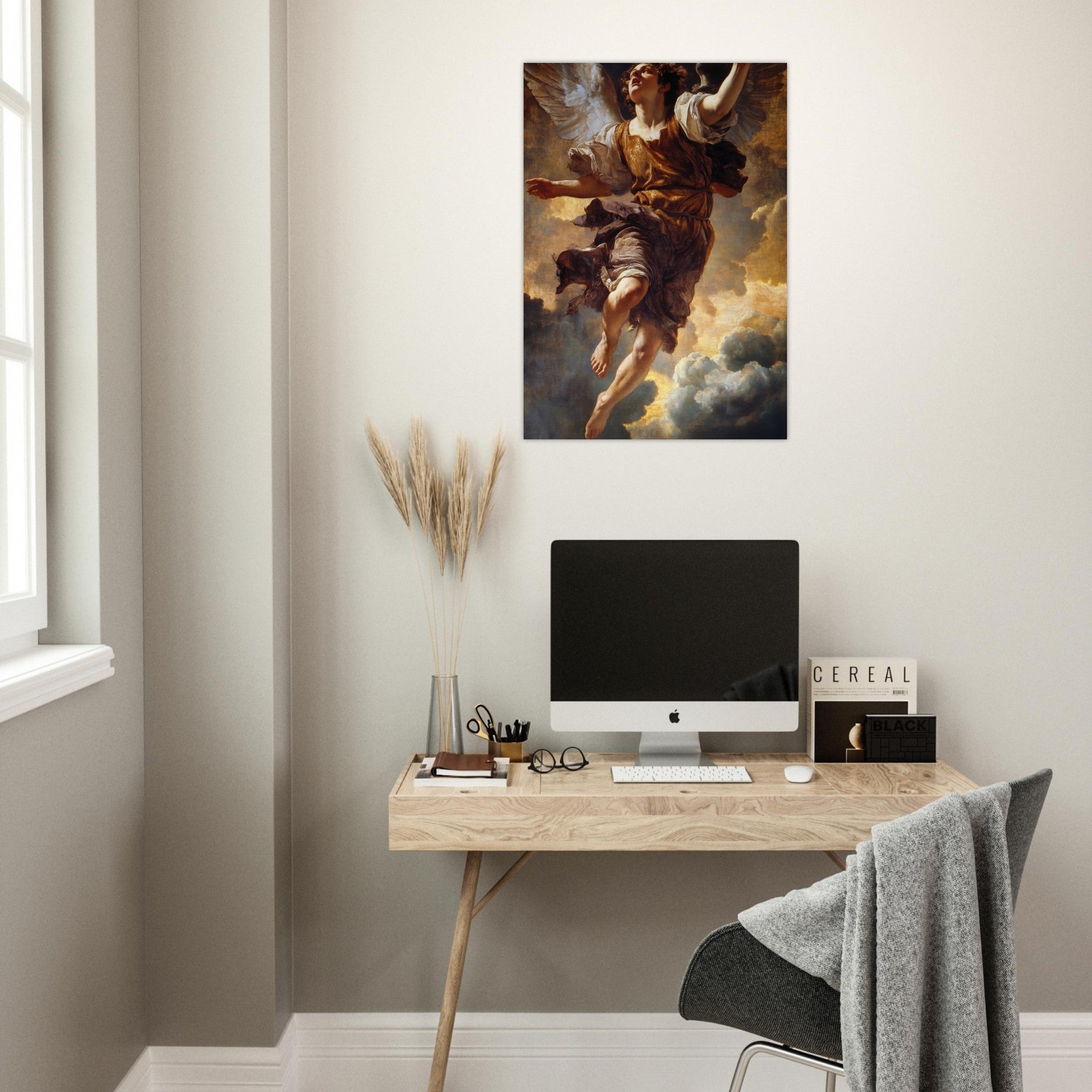 Aluminum Print Portrait - The Fallen Angels Descent Baroque Mythological 2 - Shop Ai Art WebShop - Digital Art online Store