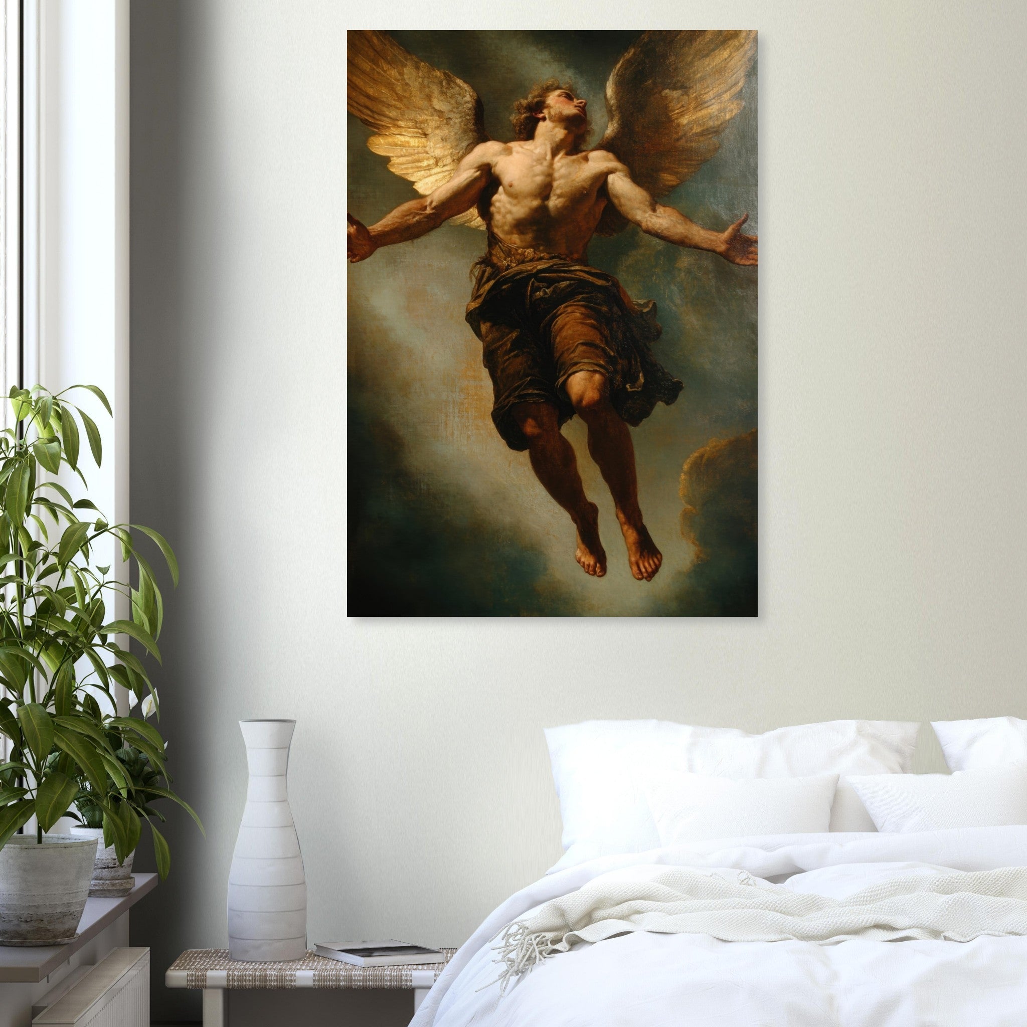 Aluminum Print Portrait - The Fallen Angels Descent Baroque Mythological 3 - Shop Ai Art WebShop - Digital Art online Store