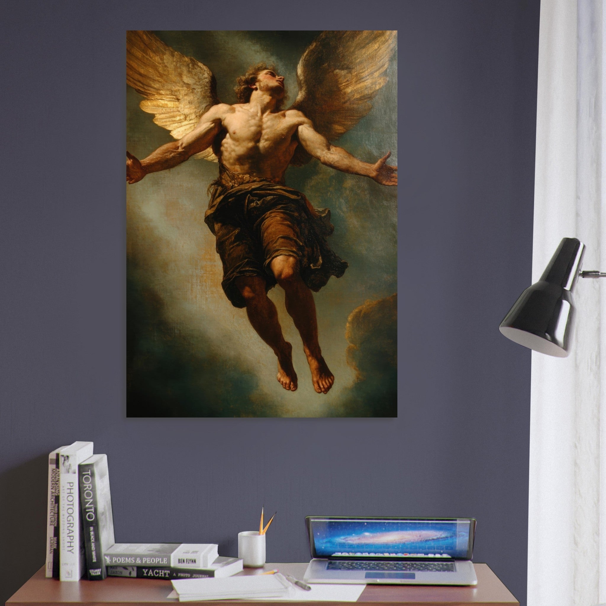Aluminum Print Portrait - The Fallen Angels Descent Baroque Mythological 3 - Shop Ai Art WebShop - Digital Art online Store
