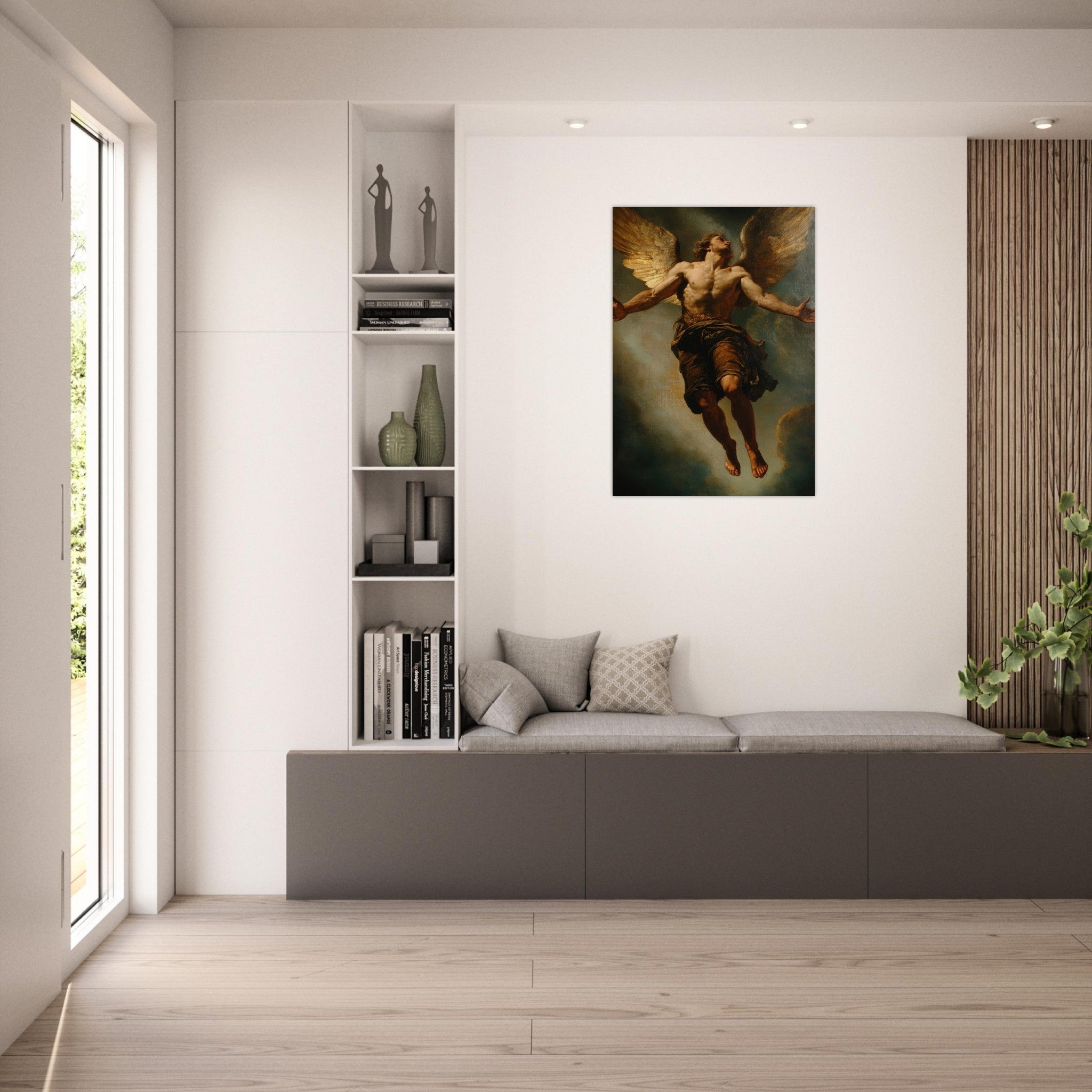 Aluminum Print Portrait - The Fallen Angels Descent Baroque Mythological 3 - Shop Ai Art WebShop - Digital Art online Store