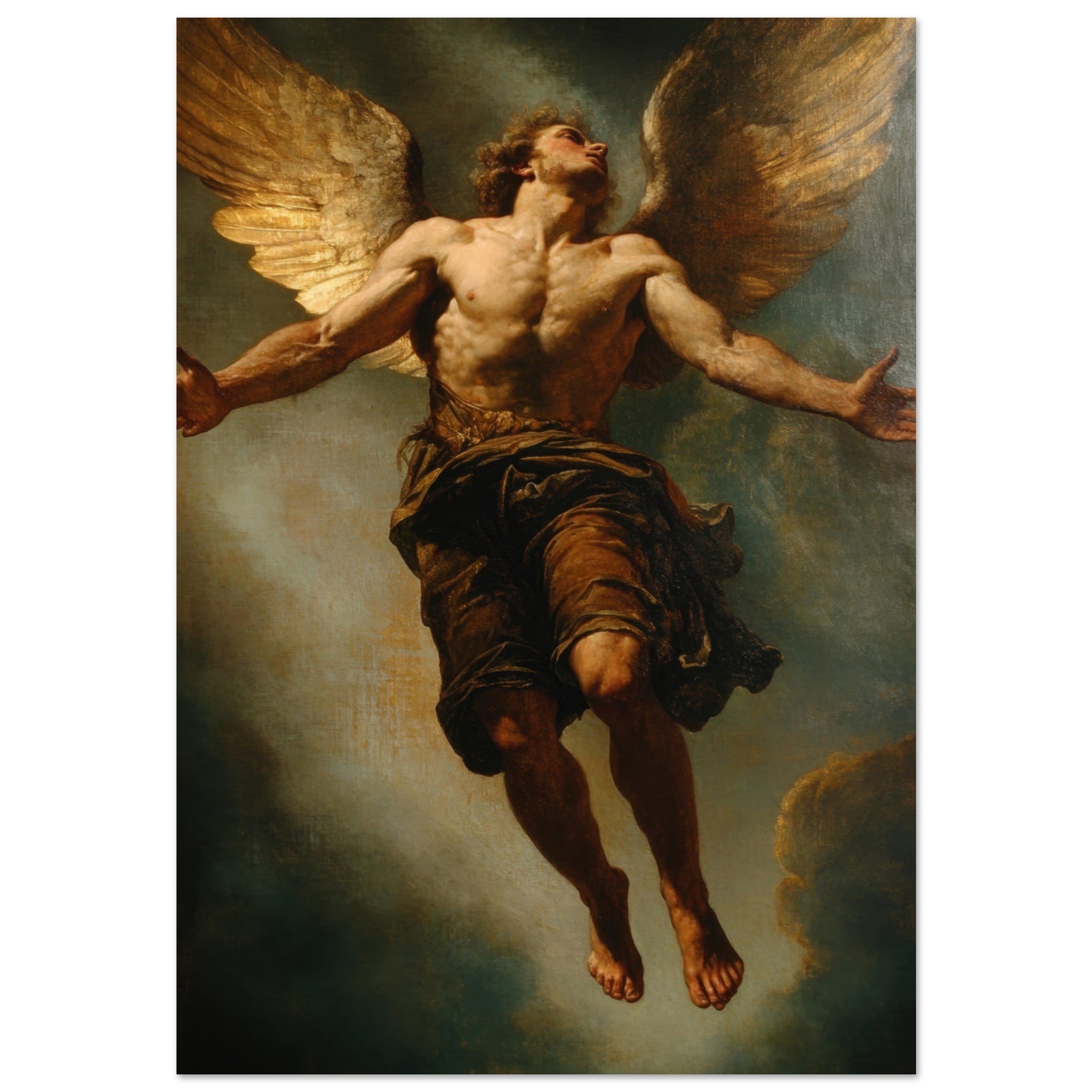 Aluminum Print Portrait - The Fallen Angels Descent Baroque Mythological 3 - Shop Ai Art WebShop - Digital Art online Store