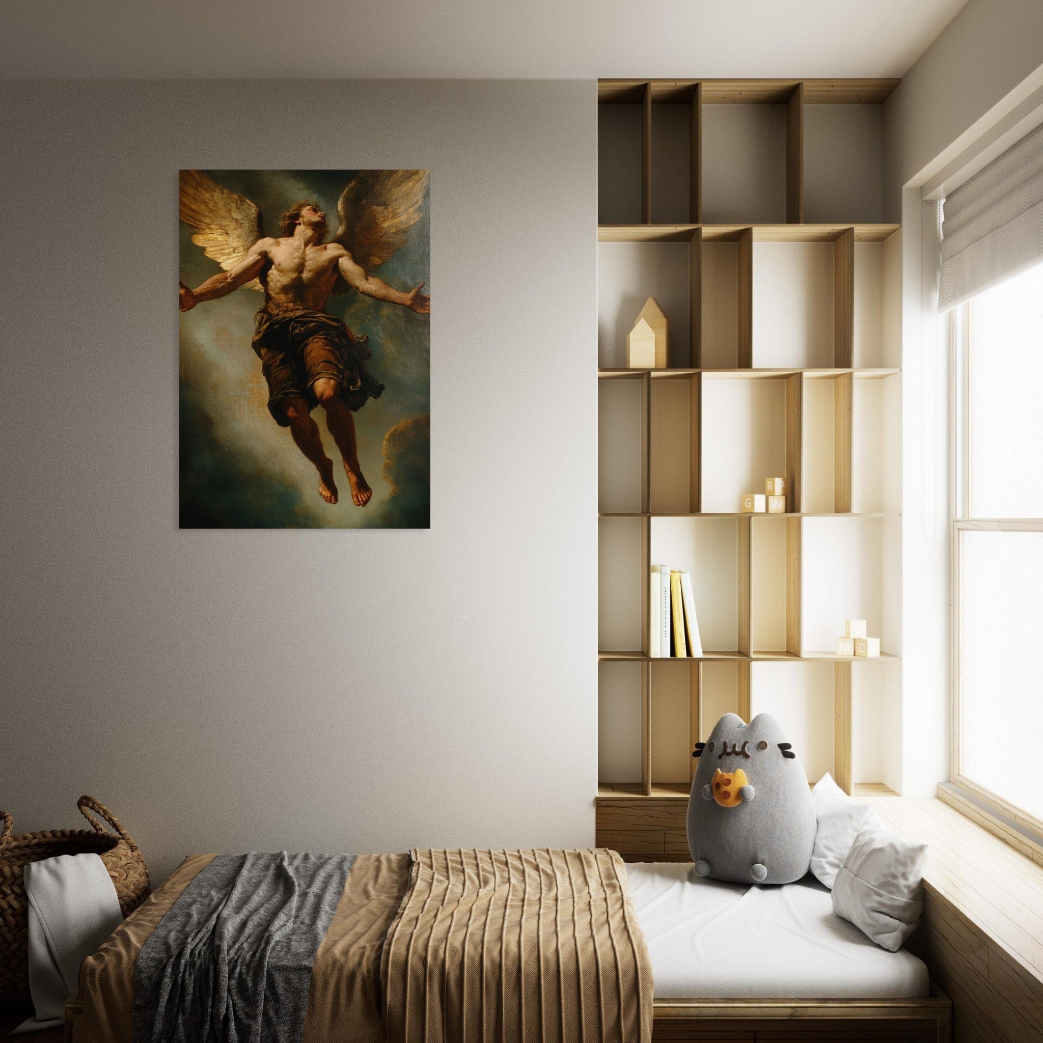 Aluminum Print Portrait - The Fallen Angels Descent Baroque Mythological 3 - Shop Ai Art WebShop - Digital Art online Store