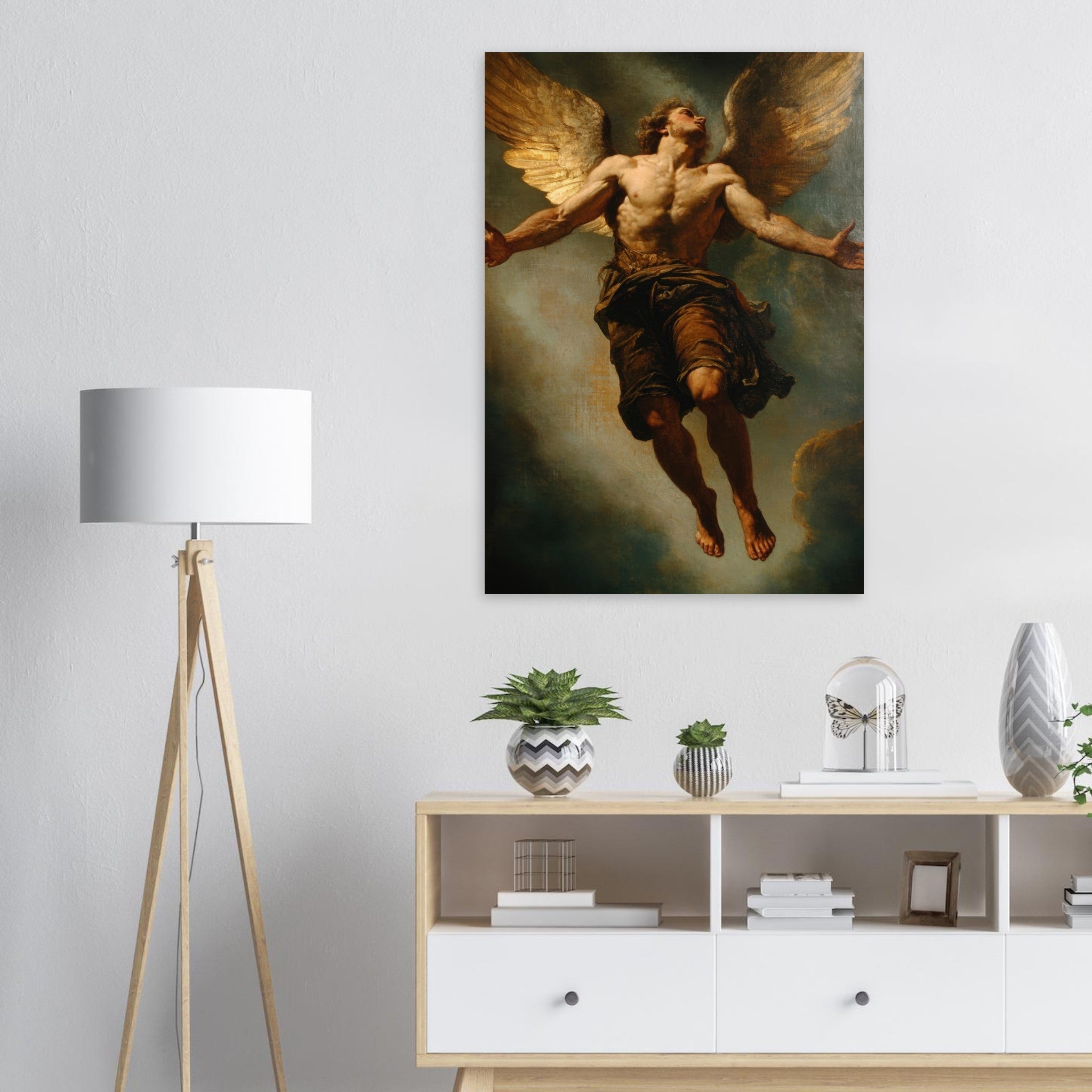 Aluminum Print Portrait - The Fallen Angels Descent Baroque Mythological 3 - Shop Ai Art WebShop - Digital Art online Store