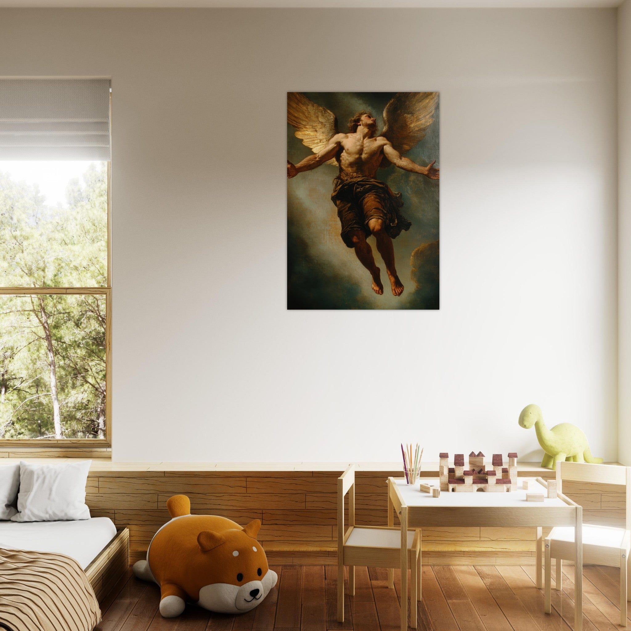 Aluminum Print Portrait - The Fallen Angels Descent Baroque Mythological 3 - Shop Ai Art WebShop - Digital Art online Store