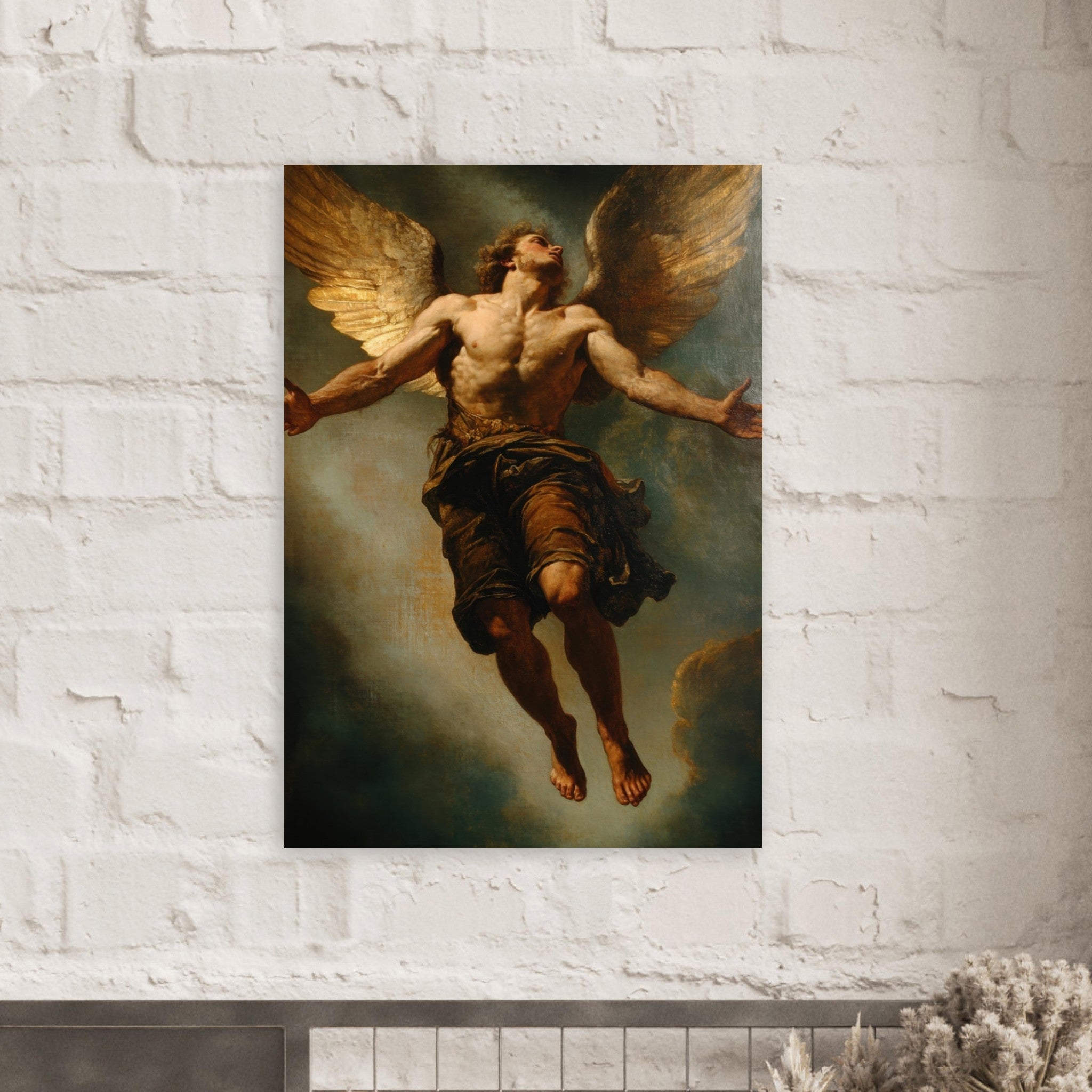 Aluminum Print Portrait - The Fallen Angels Descent Baroque Mythological 3 - Shop Ai Art WebShop - Digital Art online Store