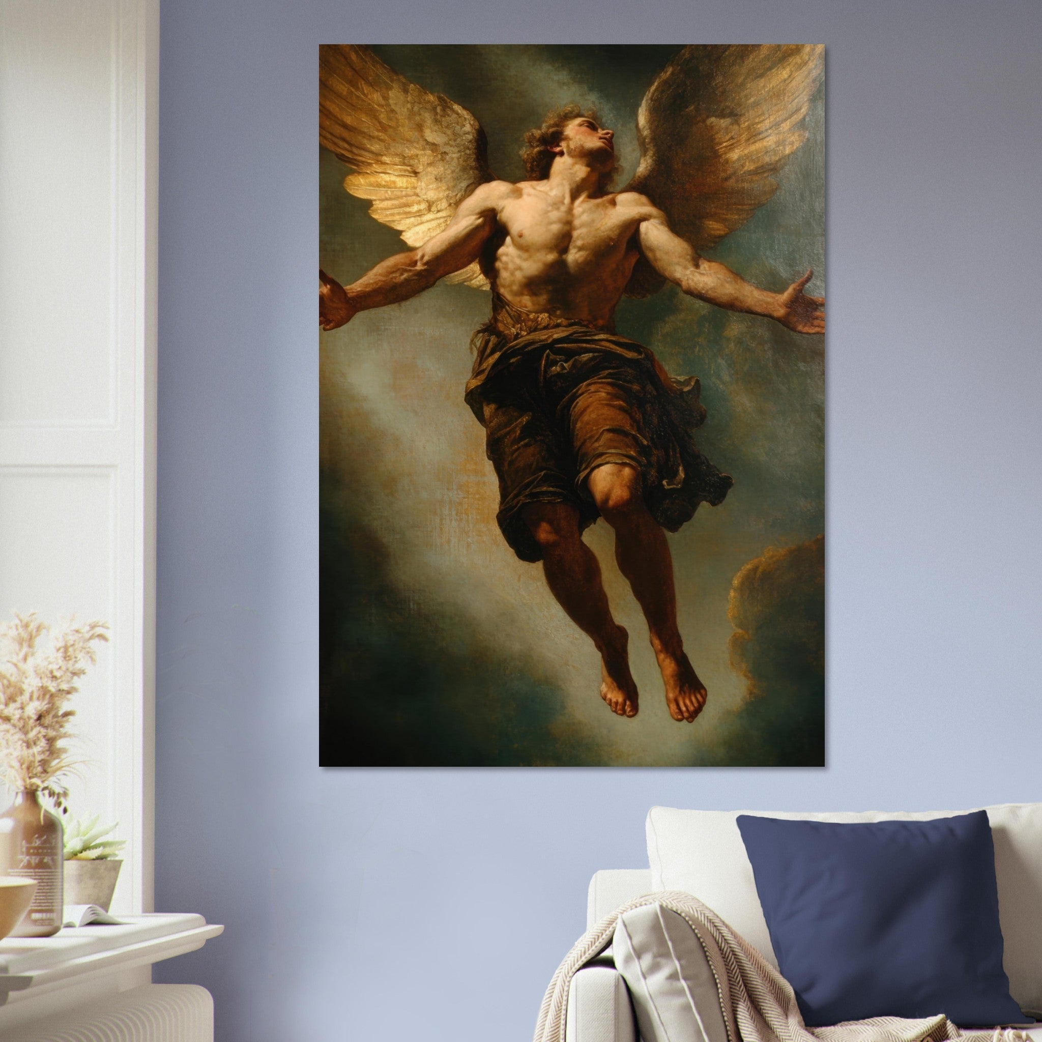 Aluminum Print Portrait - The Fallen Angels Descent Baroque Mythological 3 - Shop Ai Art WebShop - Digital Art online Store